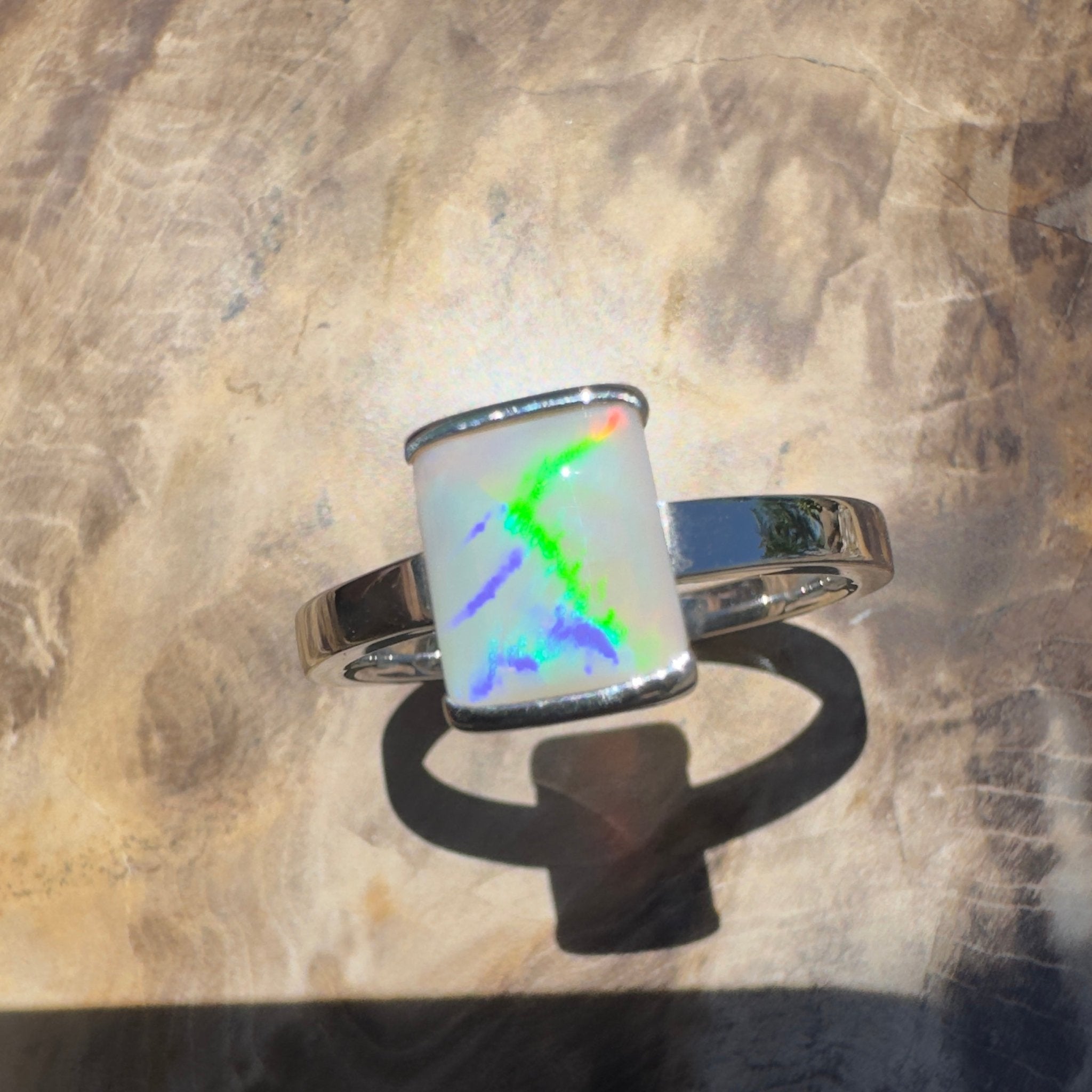 Broken Hill Aurora – 1ct Lightning Ridge Opal 925 Silver Ring