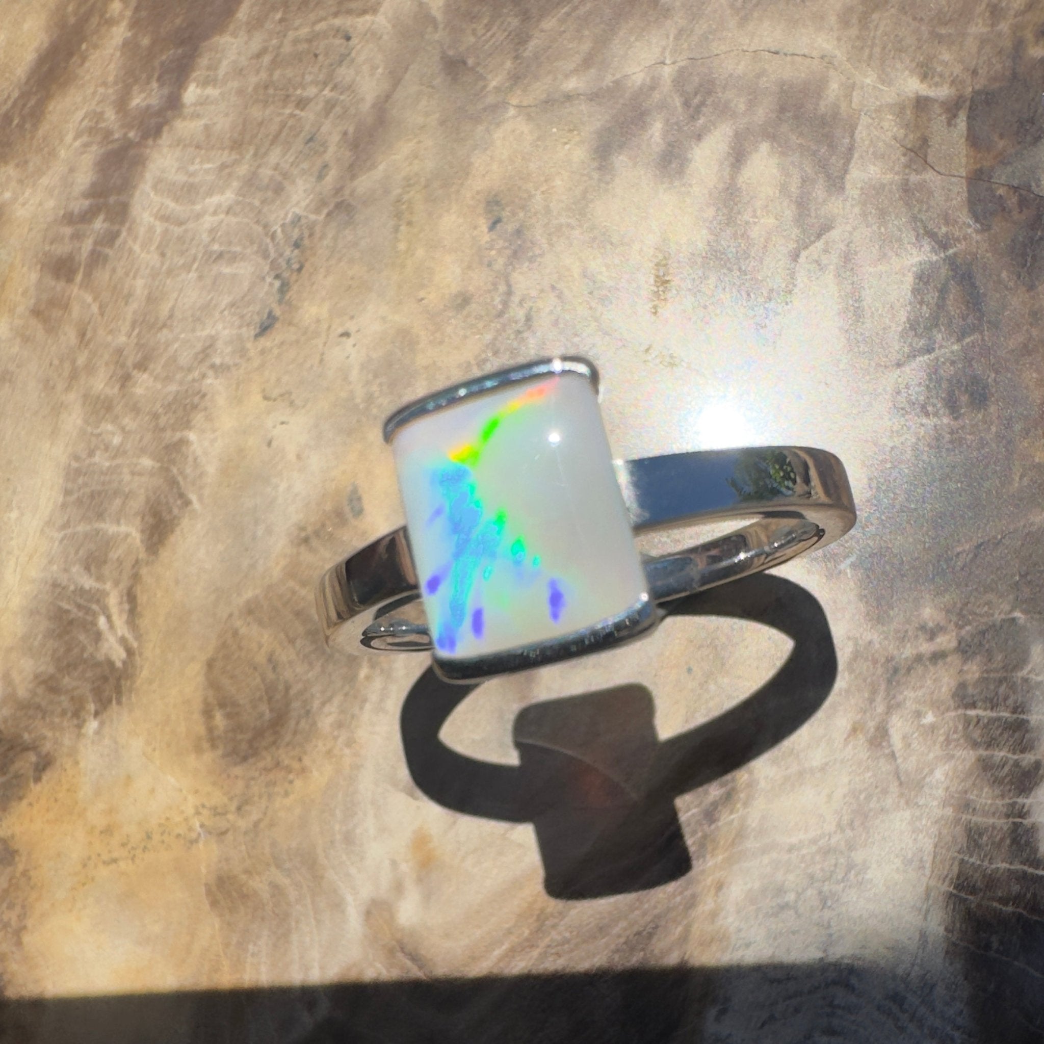 Broken Hill Aurora – 1ct Lightning Ridge Opal 925 Silver Ring