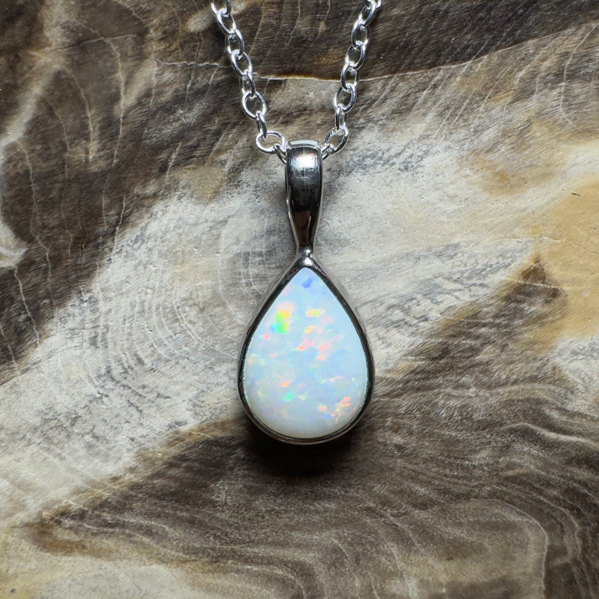 Broken Hill Spectrum ~ 1.3ct Coober Pedy Opal 925 Silver Pendant
