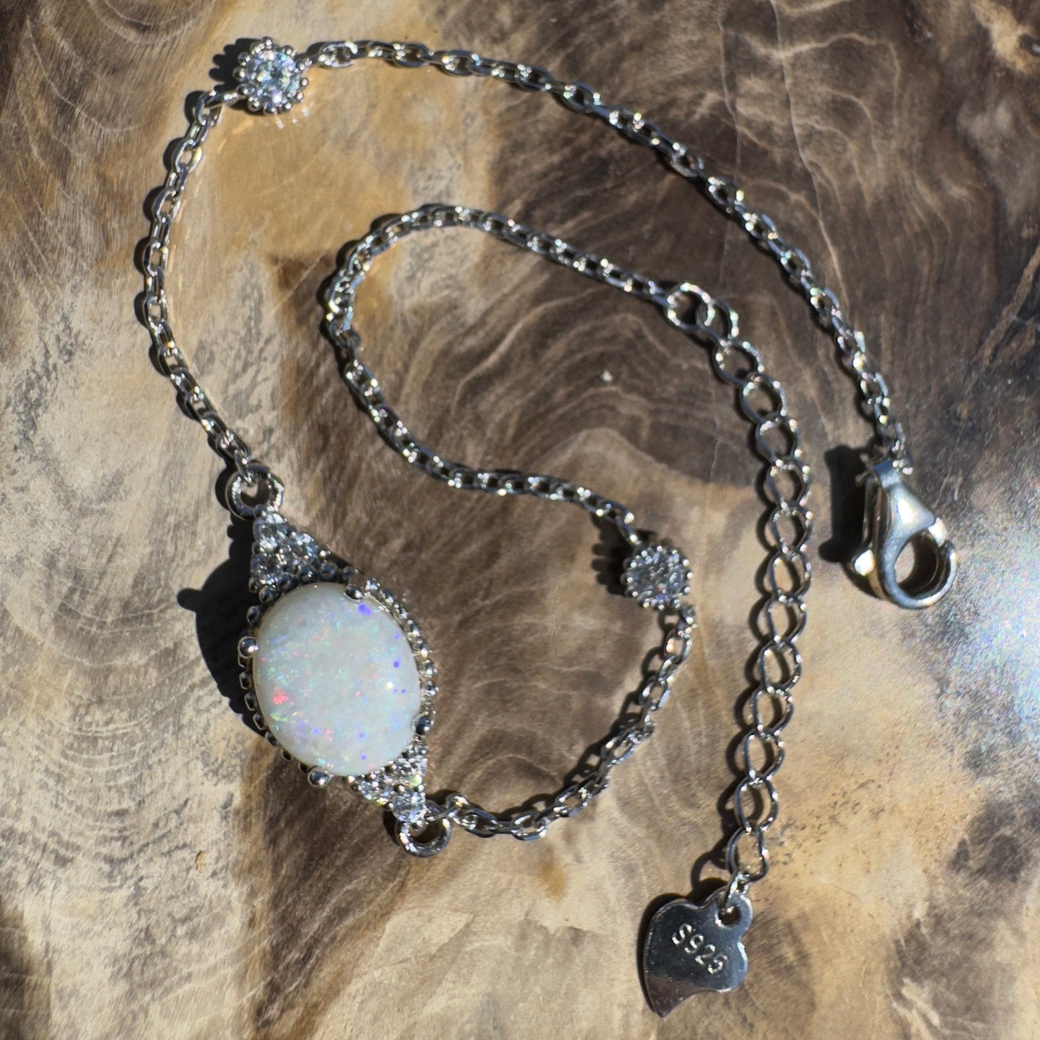 Bungle Bungle Curve - 0.8ct Coober Pedy Opal 925 Silver Bracelet