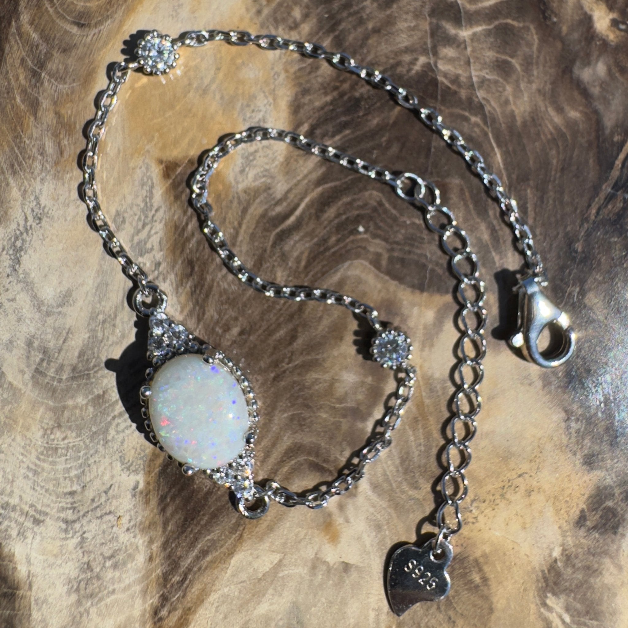 Bungle Bungle Curve - 0.8ct Coober Pedy Opal 925 Silver Bracelet