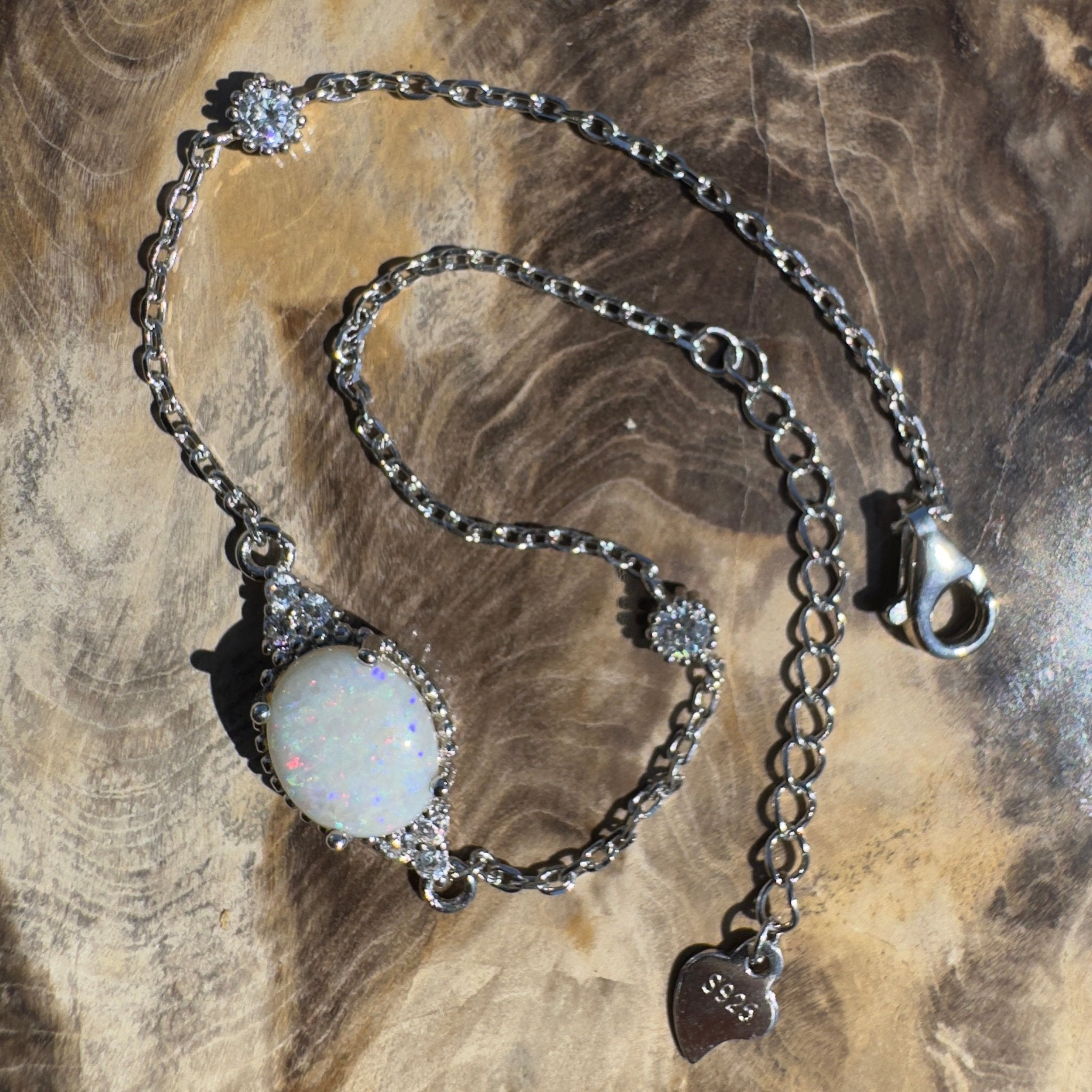 Bungle Bungle Curve - 0.8ct Coober Pedy Opal 925 Silver Bracelet