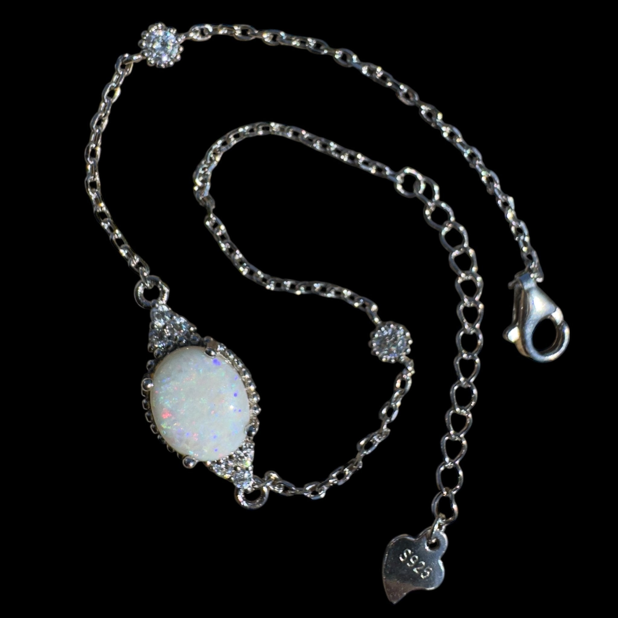 Bungle Bungle Curve - 0.8ct Coober Pedy Opal 925 Silver Bracelet