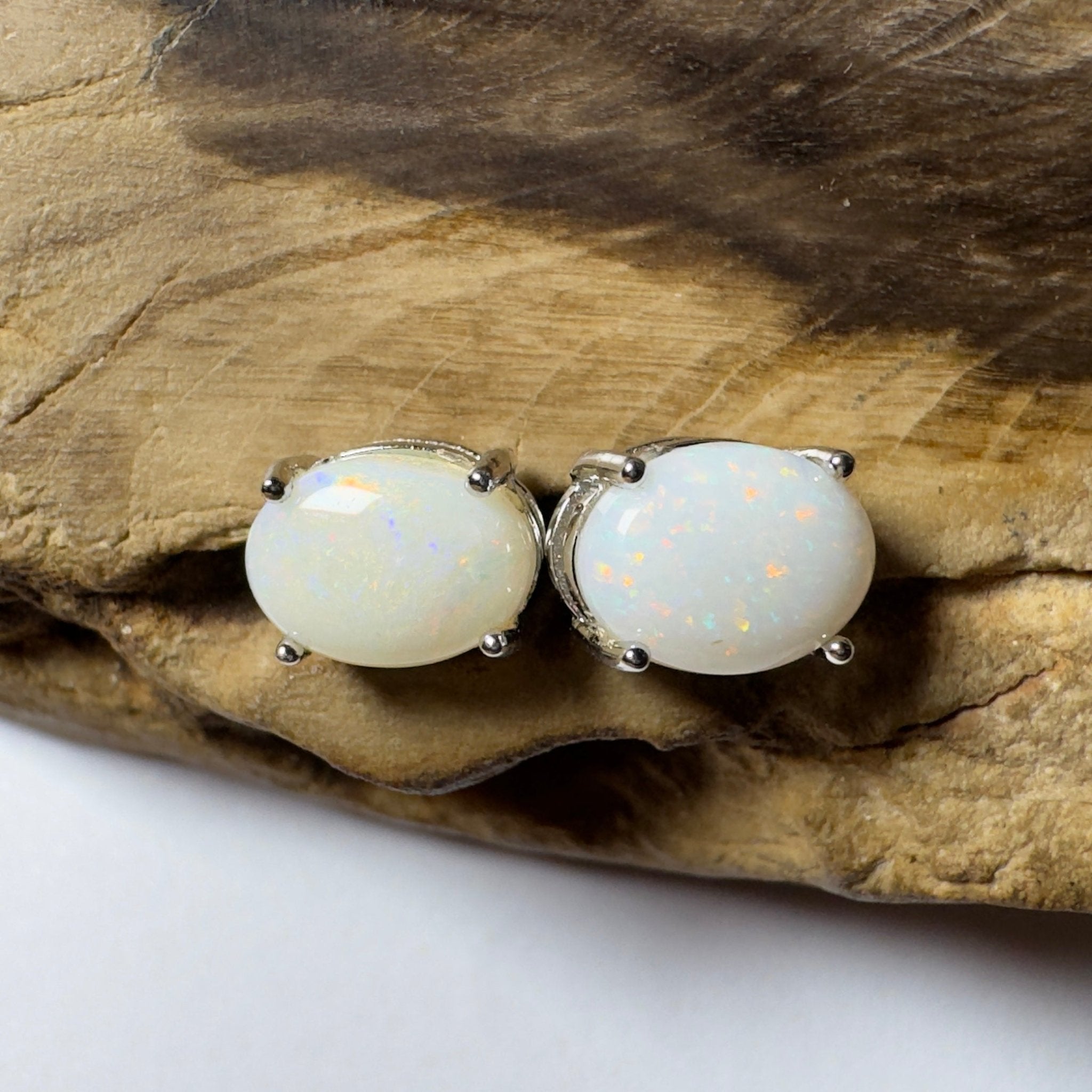 Bungle Bungle Shimmer ~ 1.6ct Coober Pedy Opal Sterling Silver Earrings