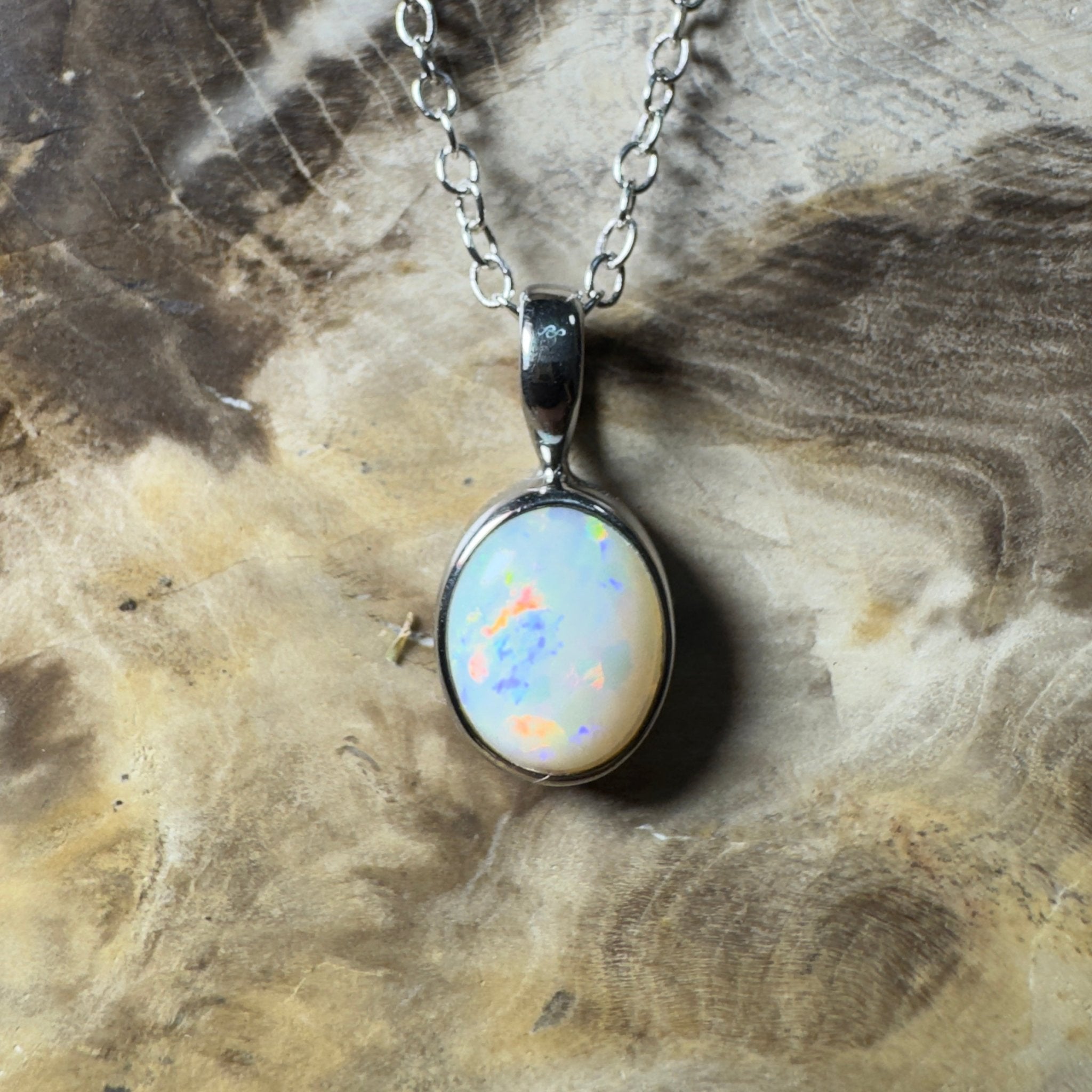 Bungle Bungles Glow ~ 1.2ct Coober Pedy Opal 925 Silver Pendant