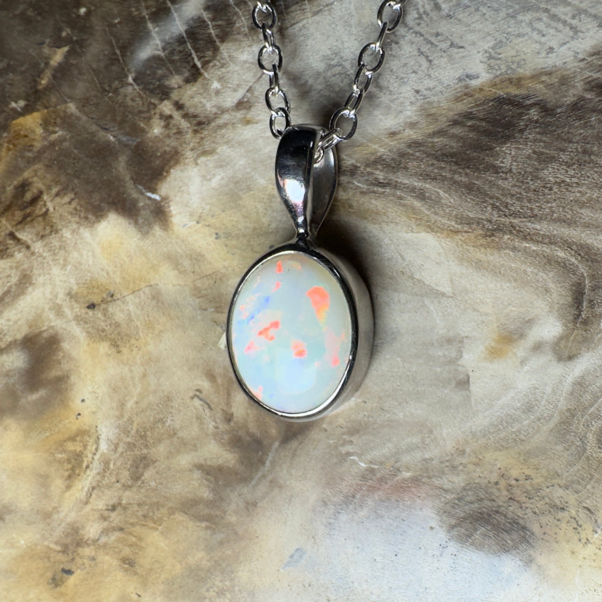 Bungle Bungles Glow ~ 1.2ct Coober Pedy Opal 925 Silver Pendant
