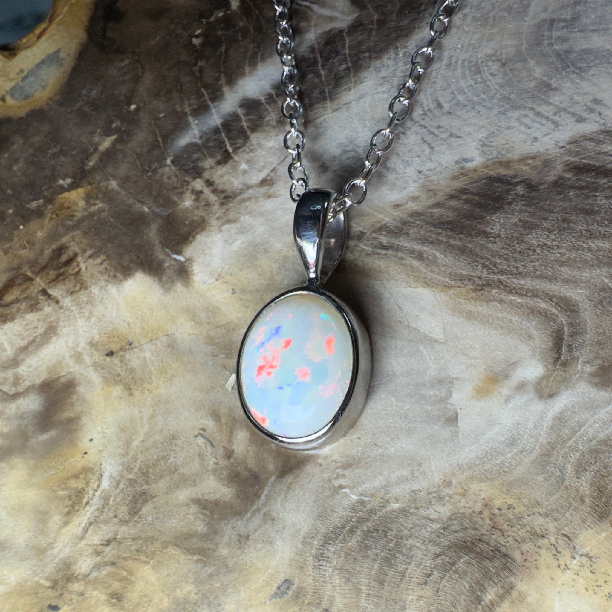 Bungle Bungles Glow ~ 1.2ct Coober Pedy Opal 925 Silver Pendant