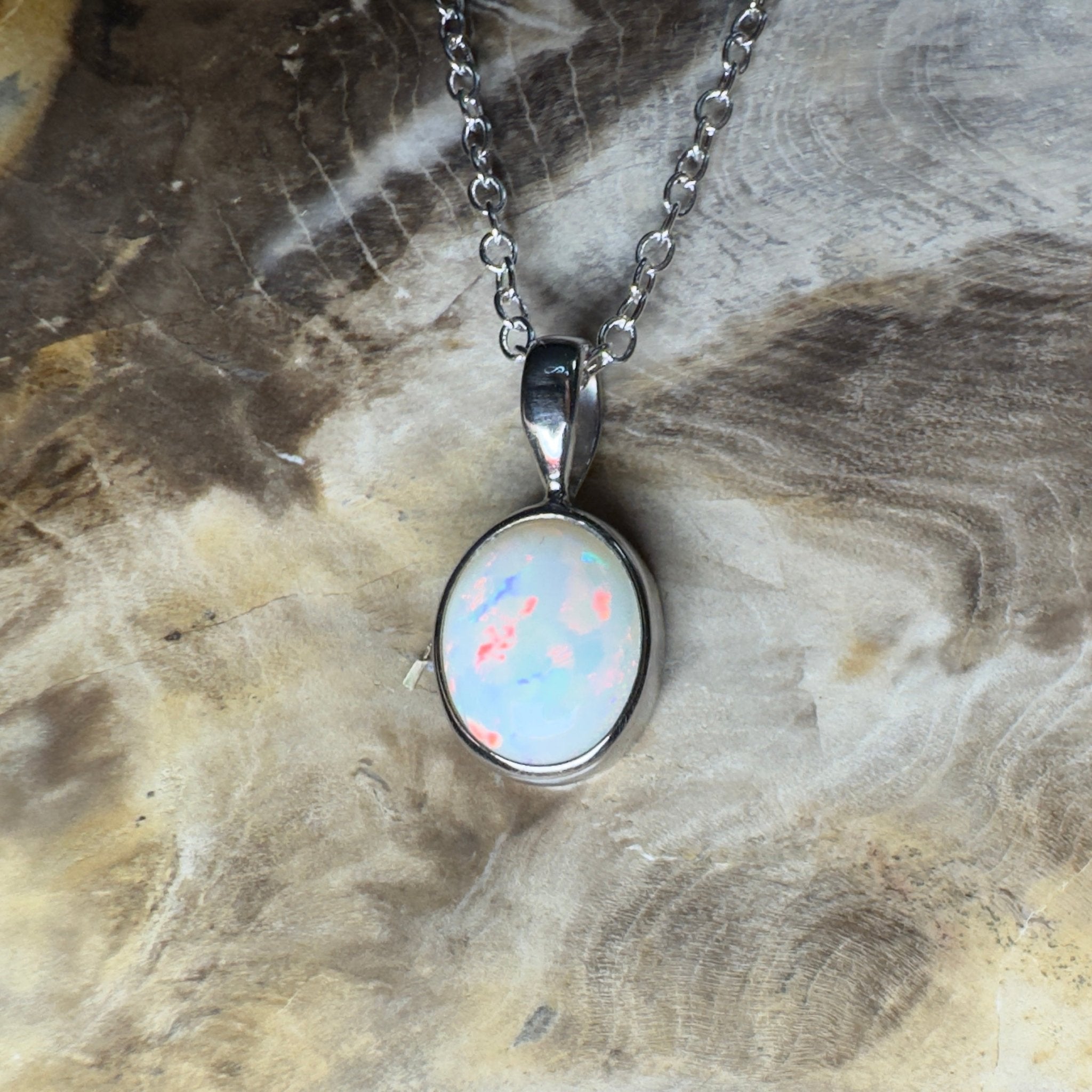 Bungle Bungles Glow ~ 1.2ct Coober Pedy Opal 925 Silver Pendant