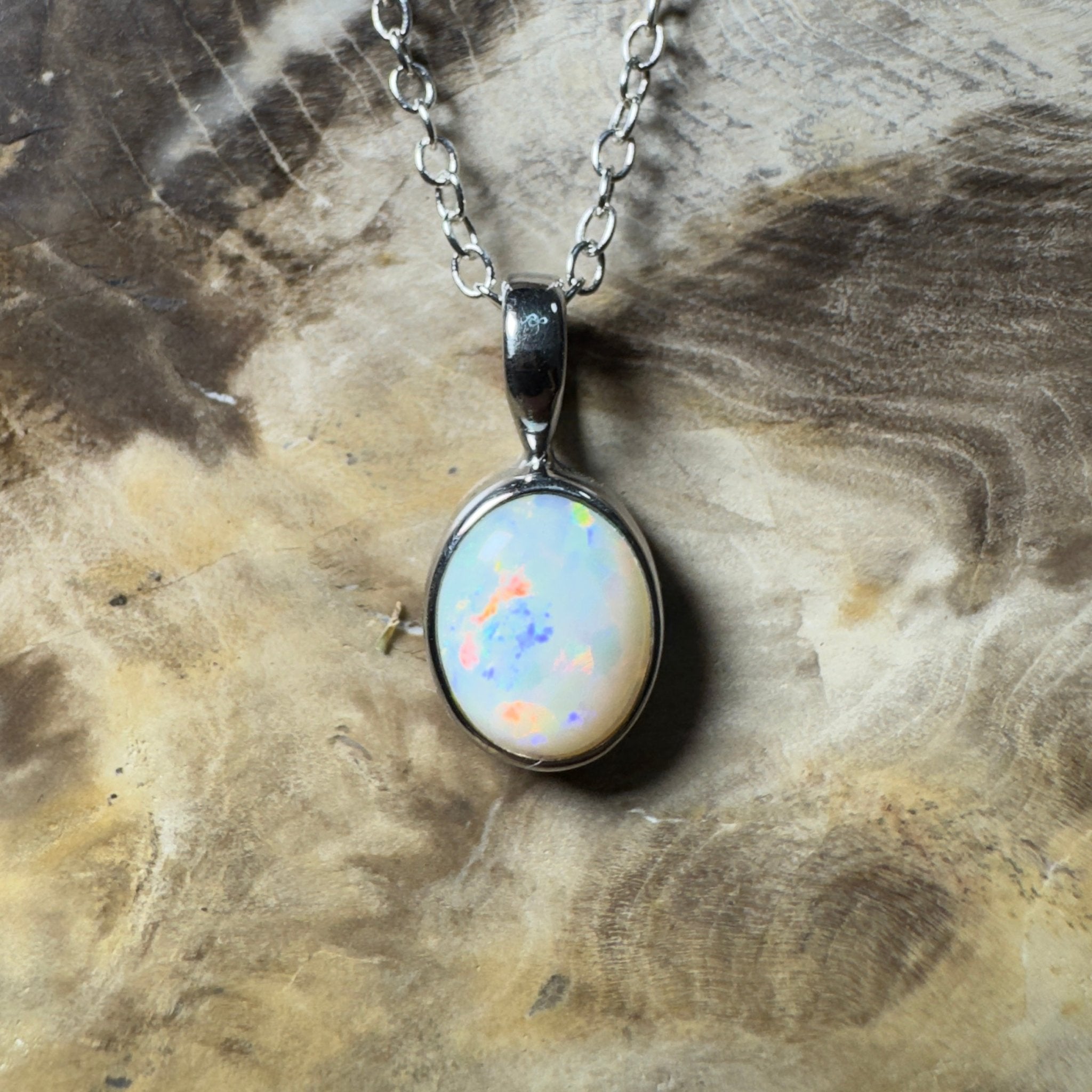 Bungle Bungles Glow ~ 1.2ct Coober Pedy Opal 925 Silver Pendant