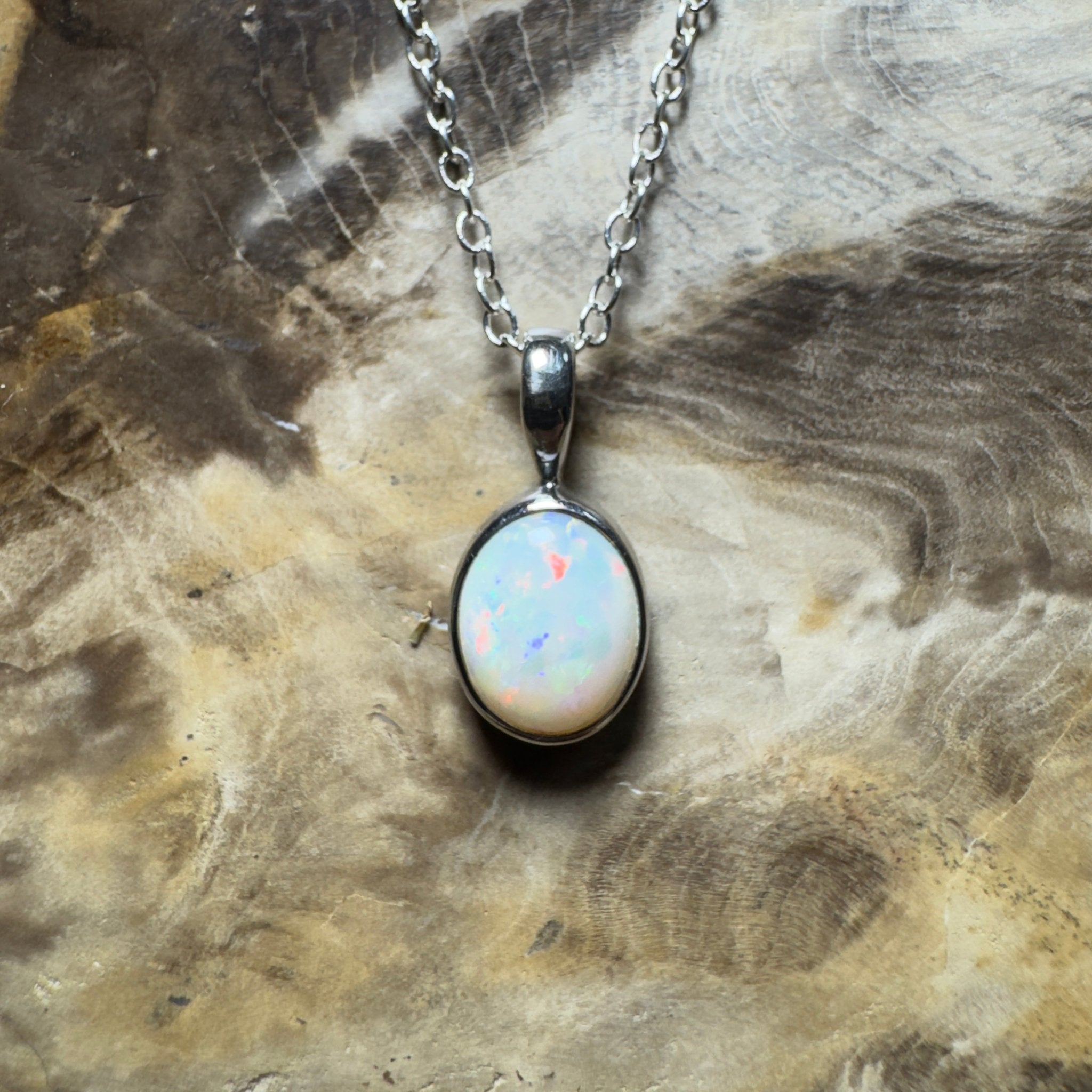 Bungle Bungles Glow ~ 1.2ct Coober Pedy Opal 925 Silver Pendant