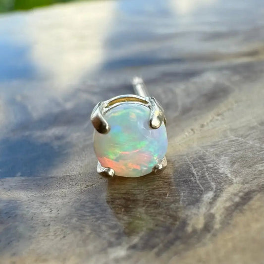 'Bushfire Fury' ~ Handcrafted 9ct Gold Solid Coober Pedy Opal Single Earring or Nose Ring