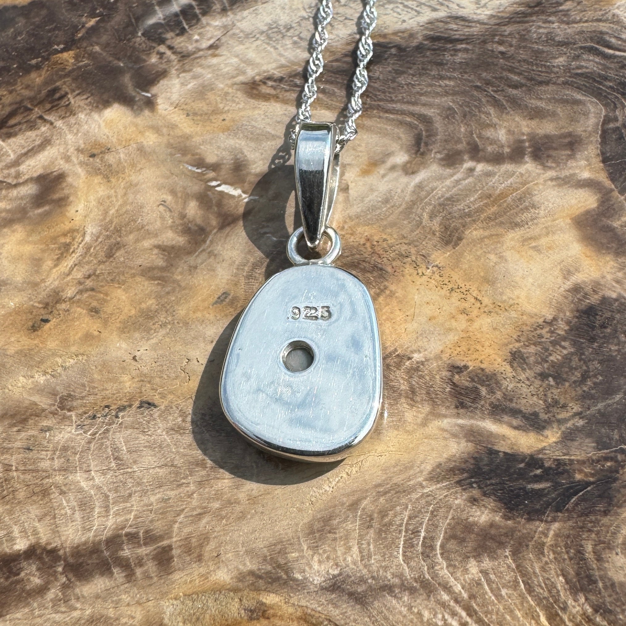 Cable Coast Moon ~ 3.8ct Lightning Ridge Opal 925 Silver Pendant