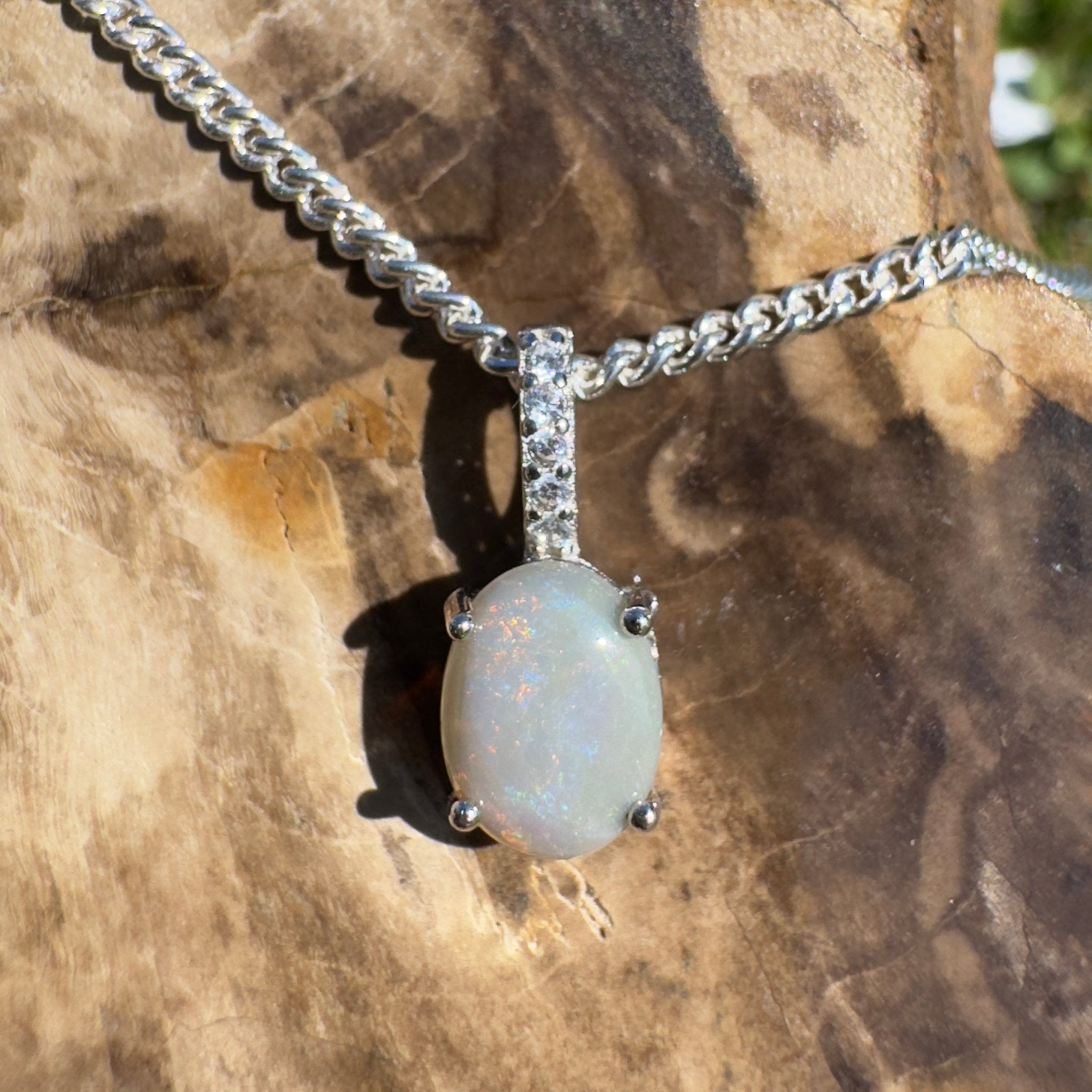 Cadney Drift ~ 0.8ct Coober Pedy Opal 925 Silver Pendant