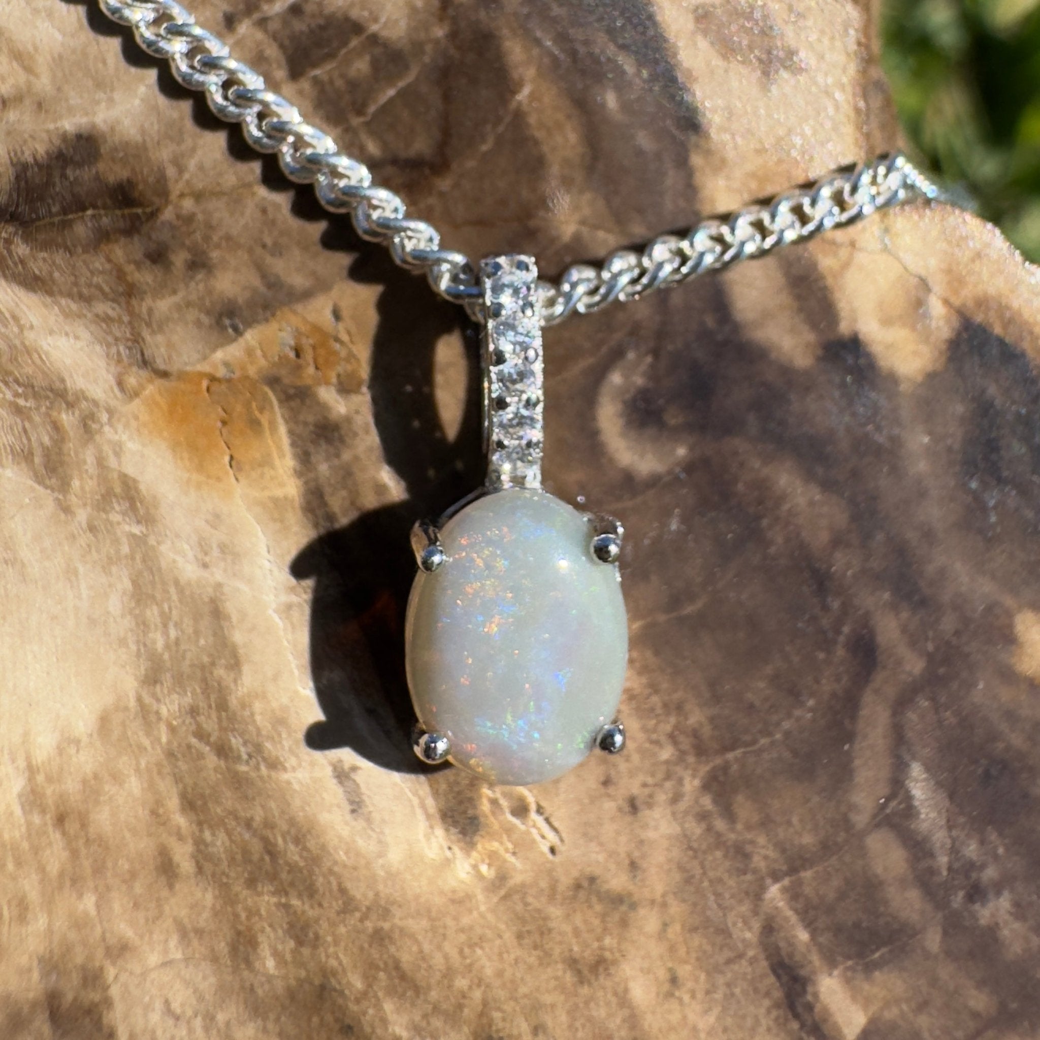 Cadney Drift ~ 0.8ct Coober Pedy Opal 925 Silver Pendant