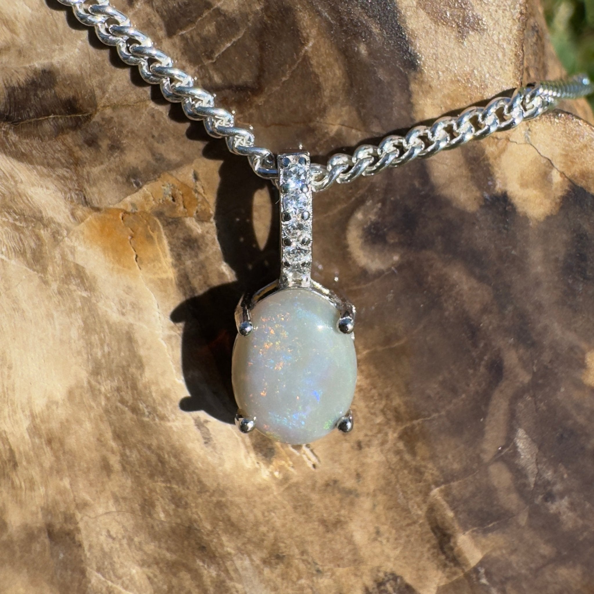 Cadney Drift ~ 0.8ct Coober Pedy Opal 925 Silver Pendant