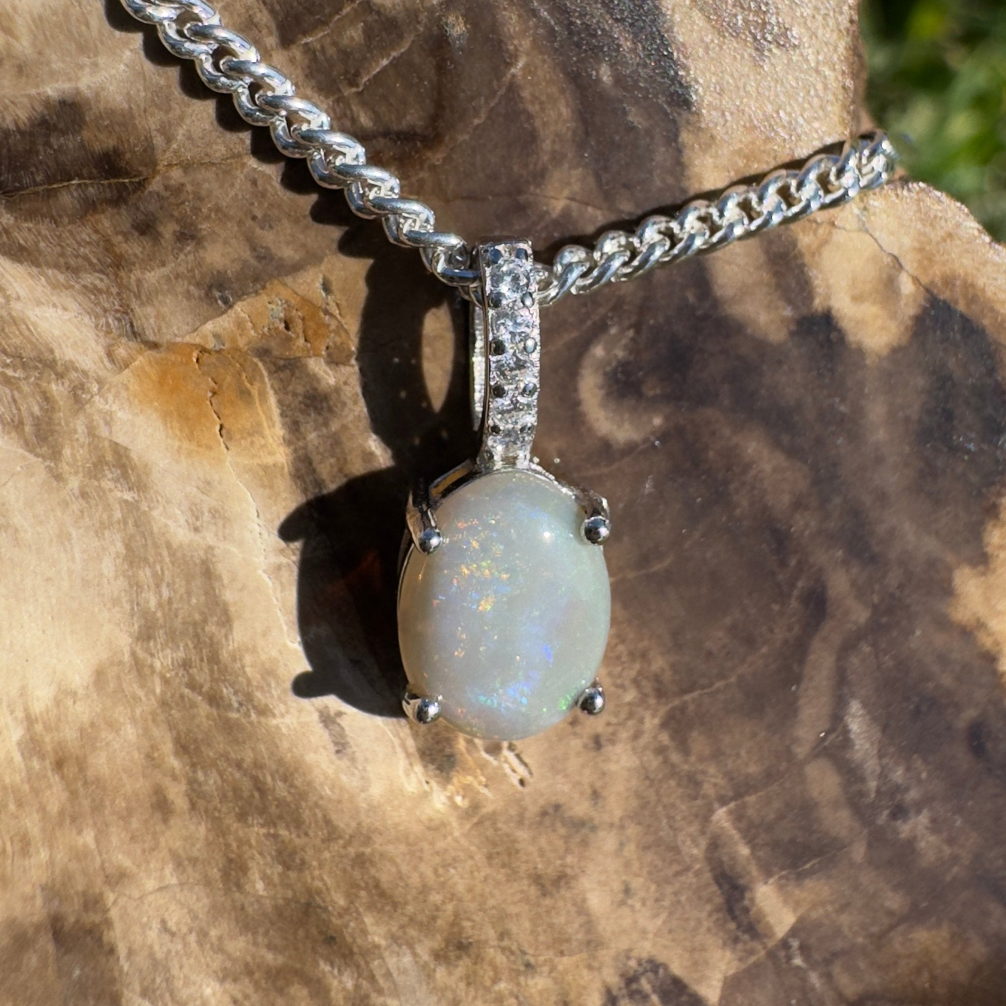 Cadney Drift ~ 0.8ct Coober Pedy Opal 925 Silver Pendant