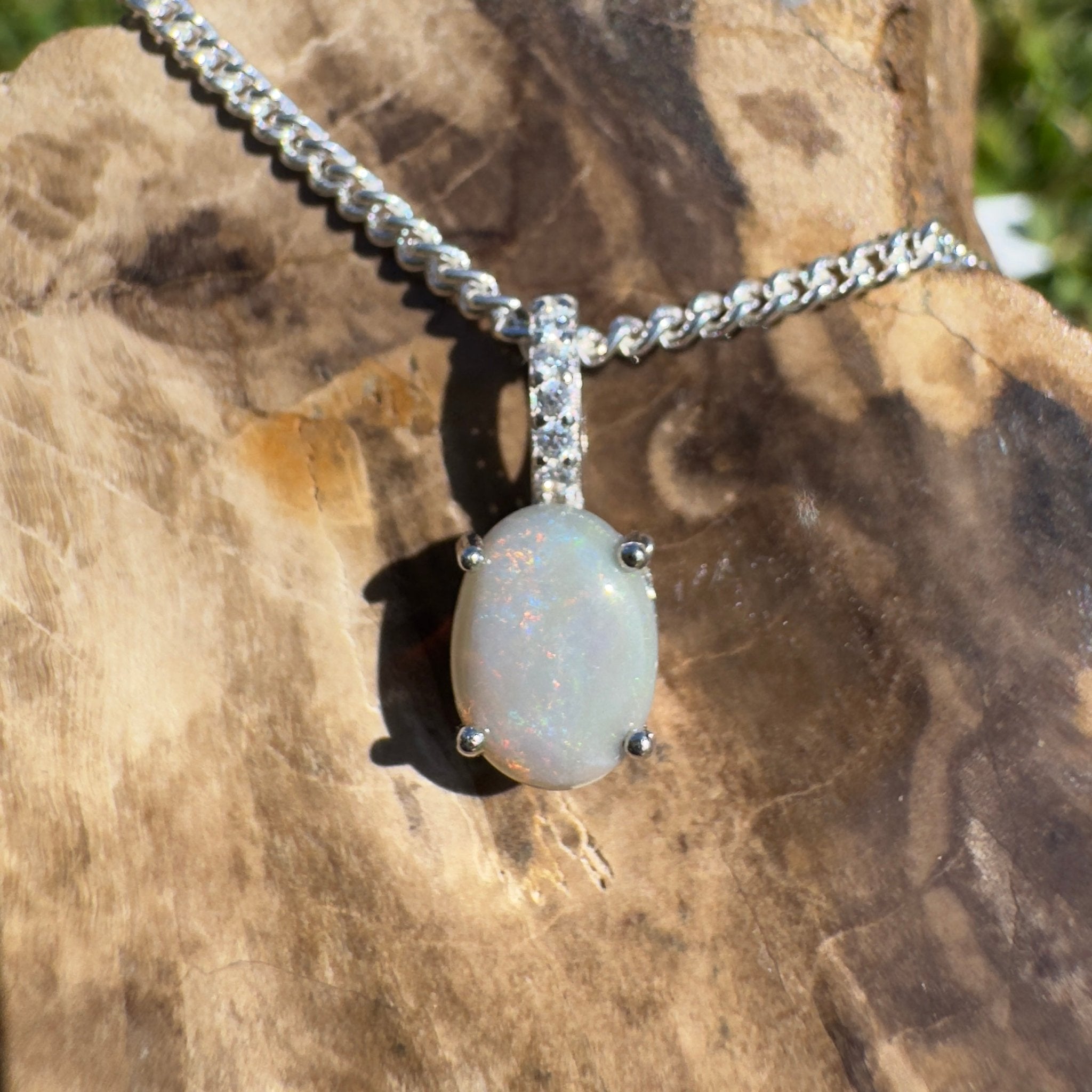 Cadney Drift ~ 0.8ct Coober Pedy Opal 925 Silver Pendant