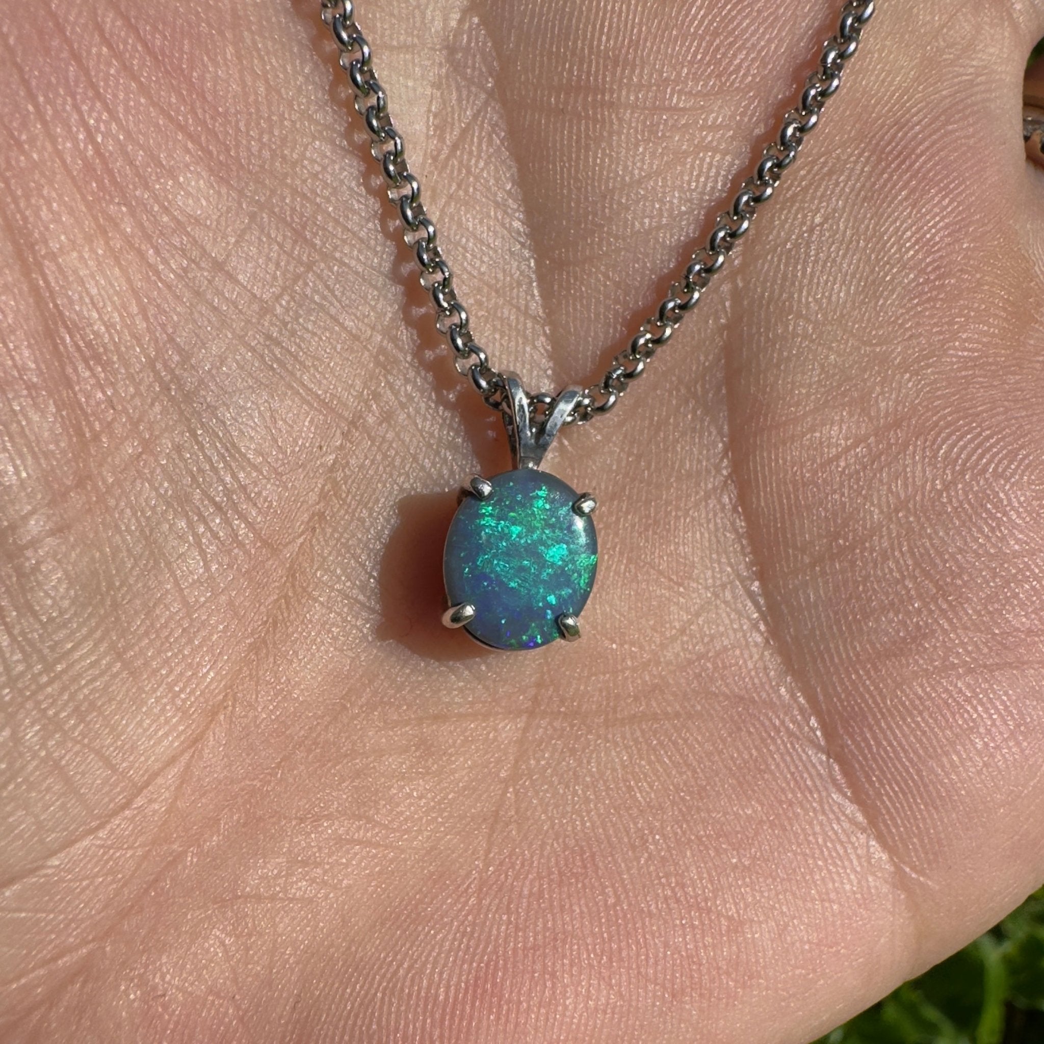 Cape Arid Afterglow ~ 1.4ct Lightning Ridge Semi Black Opal 925 Silver Pendant