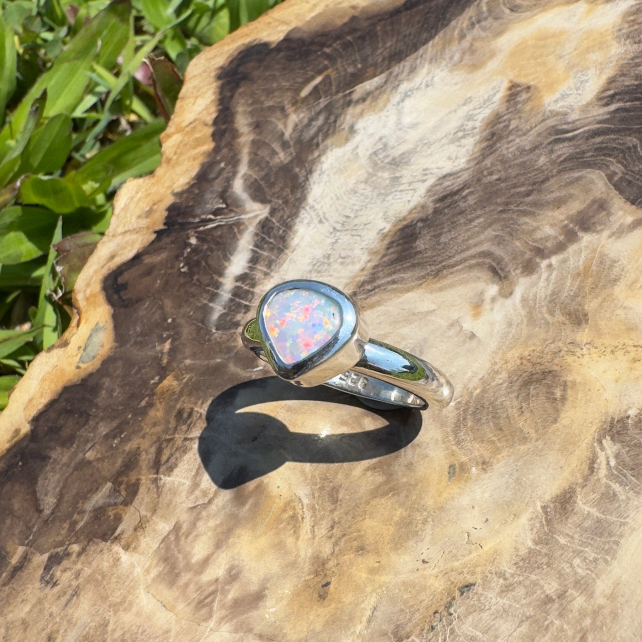 Cape Conran Light - 1.1ct Solid Lightning Ridge Opal Sterling Silver Ring