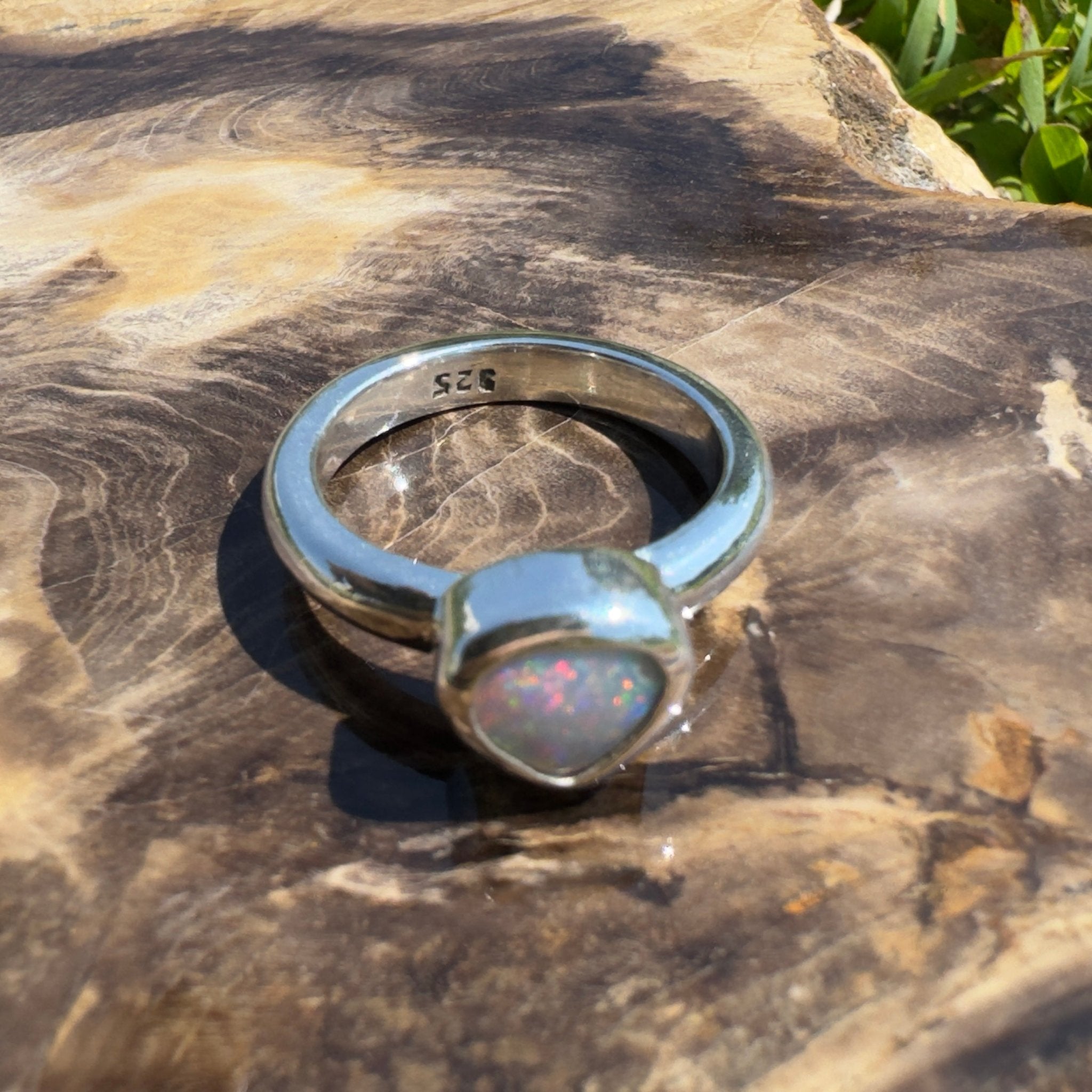 Cape Conran Light - 1.1ct Solid Lightning Ridge Opal Sterling Silver Ring