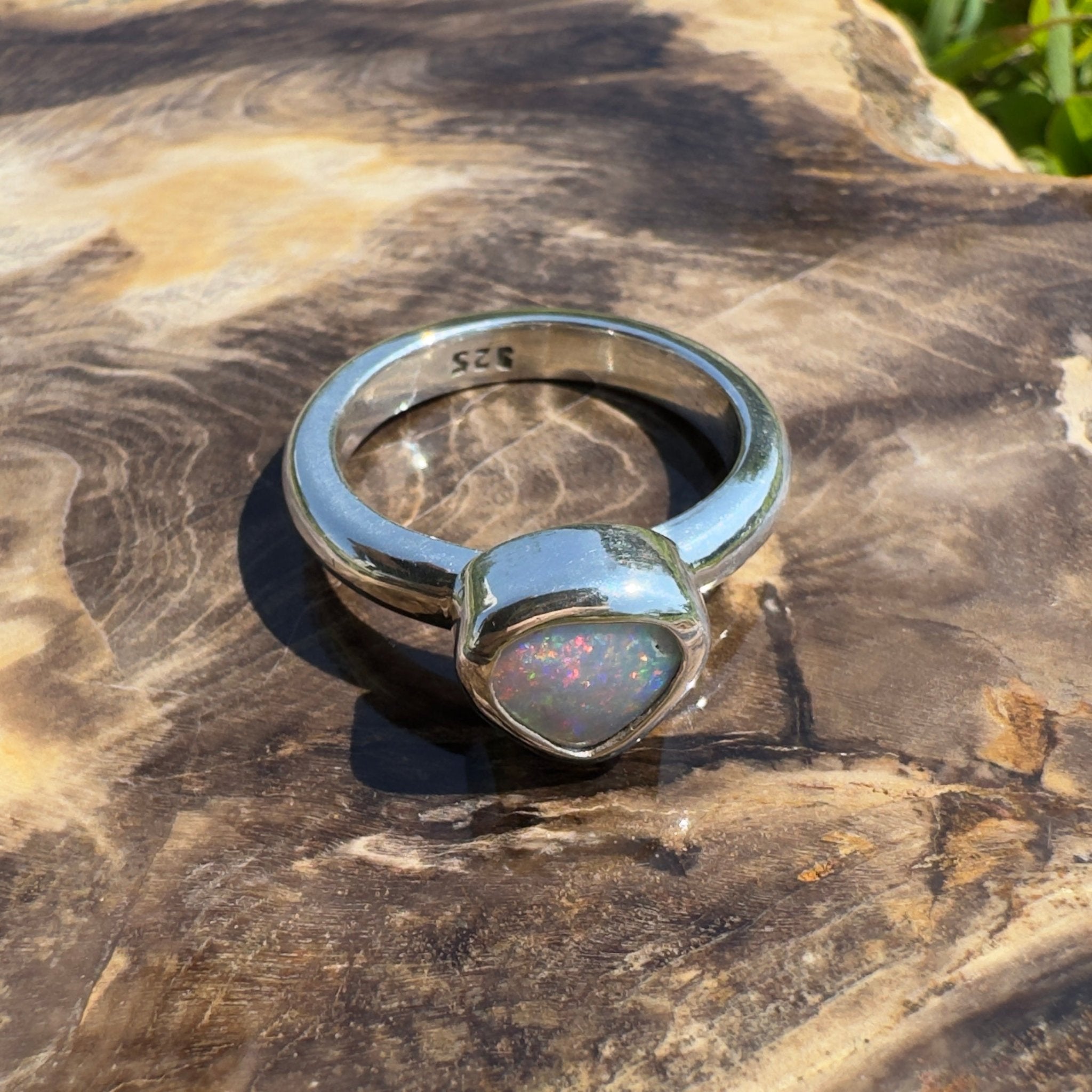 Cape Conran Light - 1.1ct Solid Lightning Ridge Opal Sterling Silver Ring