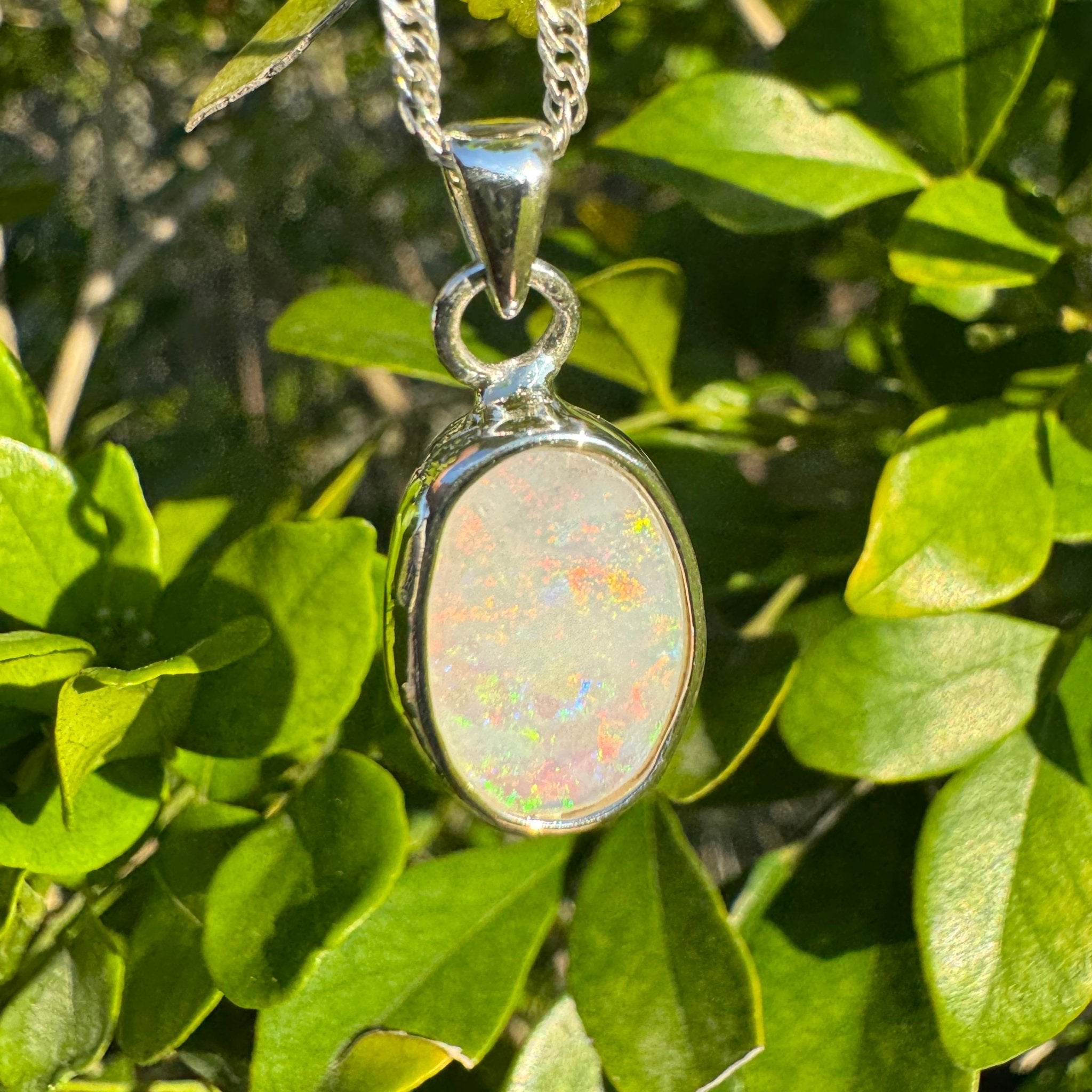 Cape Jervis Edge ~ 1.5ct Solid Coober Pedy Opal 925 Sterling Silver Pendant Necklace