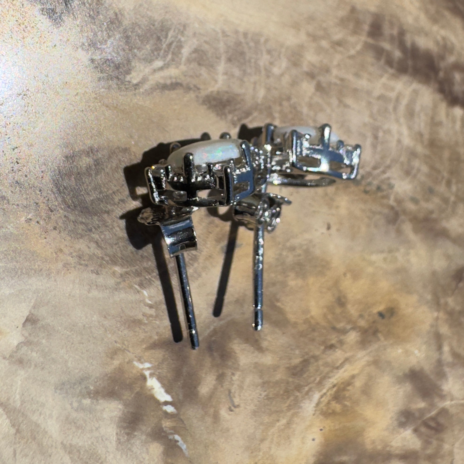 Cape Leveque Glint - 0.6ct Coober Pedy Opal 925 Silver Earrings