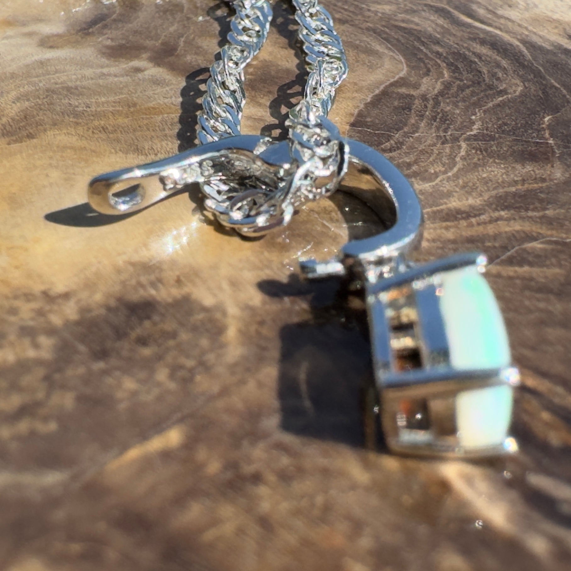 Cape Leveque Waters ~ 0.3ct Lightning Ridge Opal 925 Silver Pendant