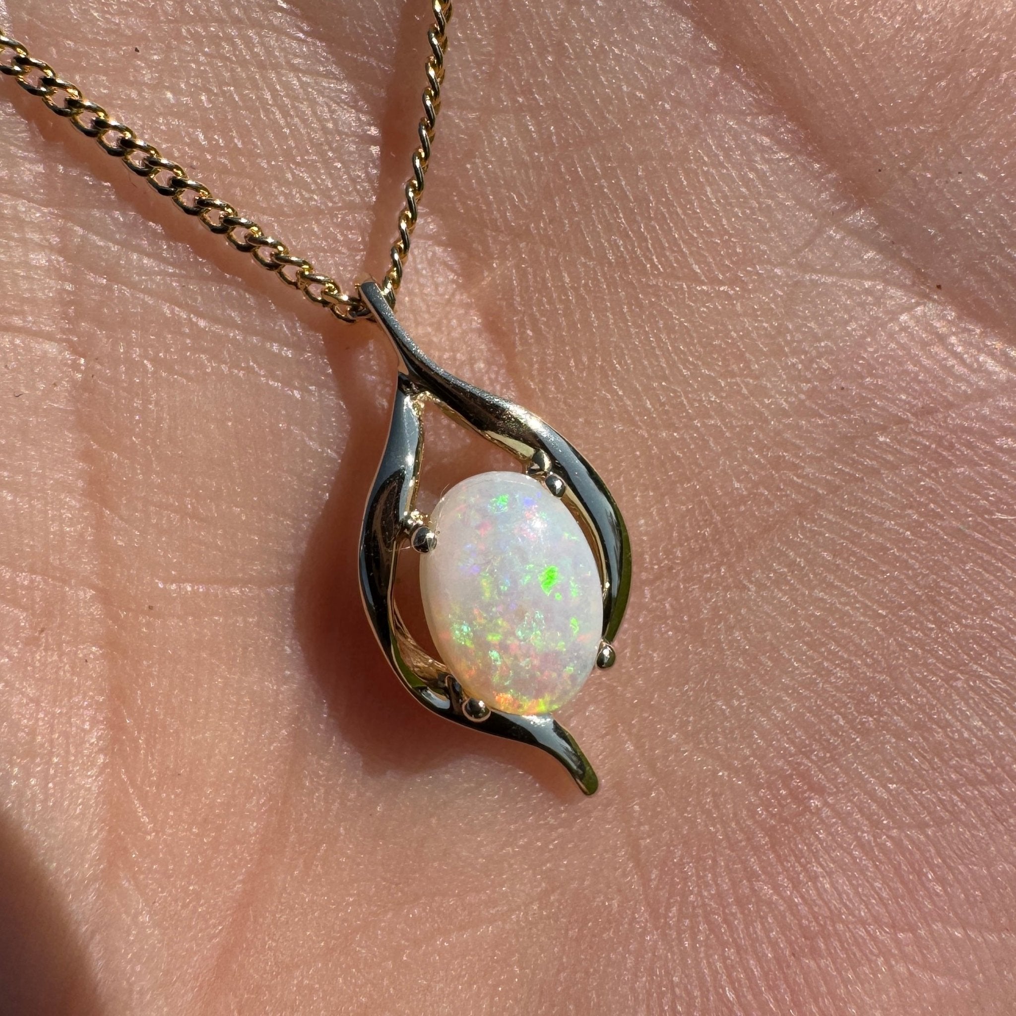 Cape Otway Prism ~ 9ct Solid Gold 0.5ct Coober Pedy Opal Pendant