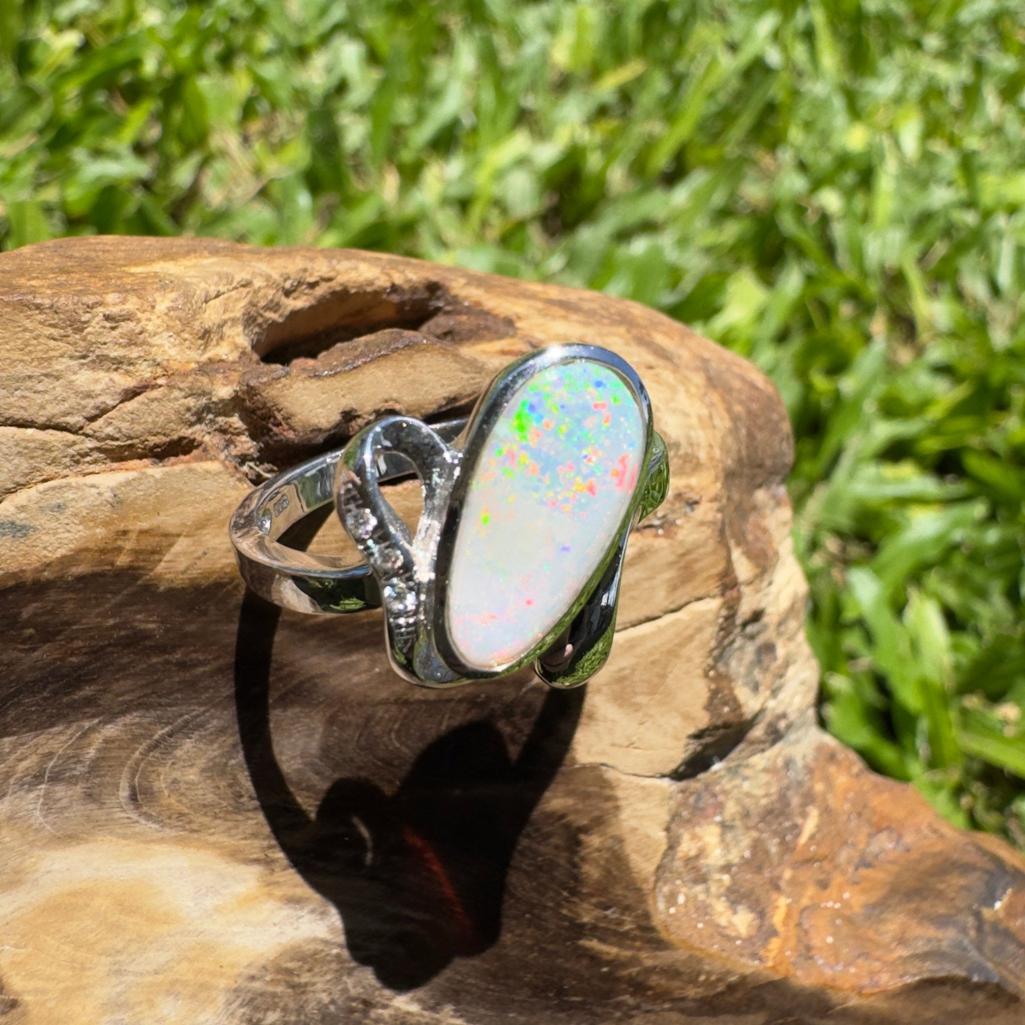 Cape Range Lumiere ~ 2.4ct Solid Coober Pedy Opal 925 Silver Ring