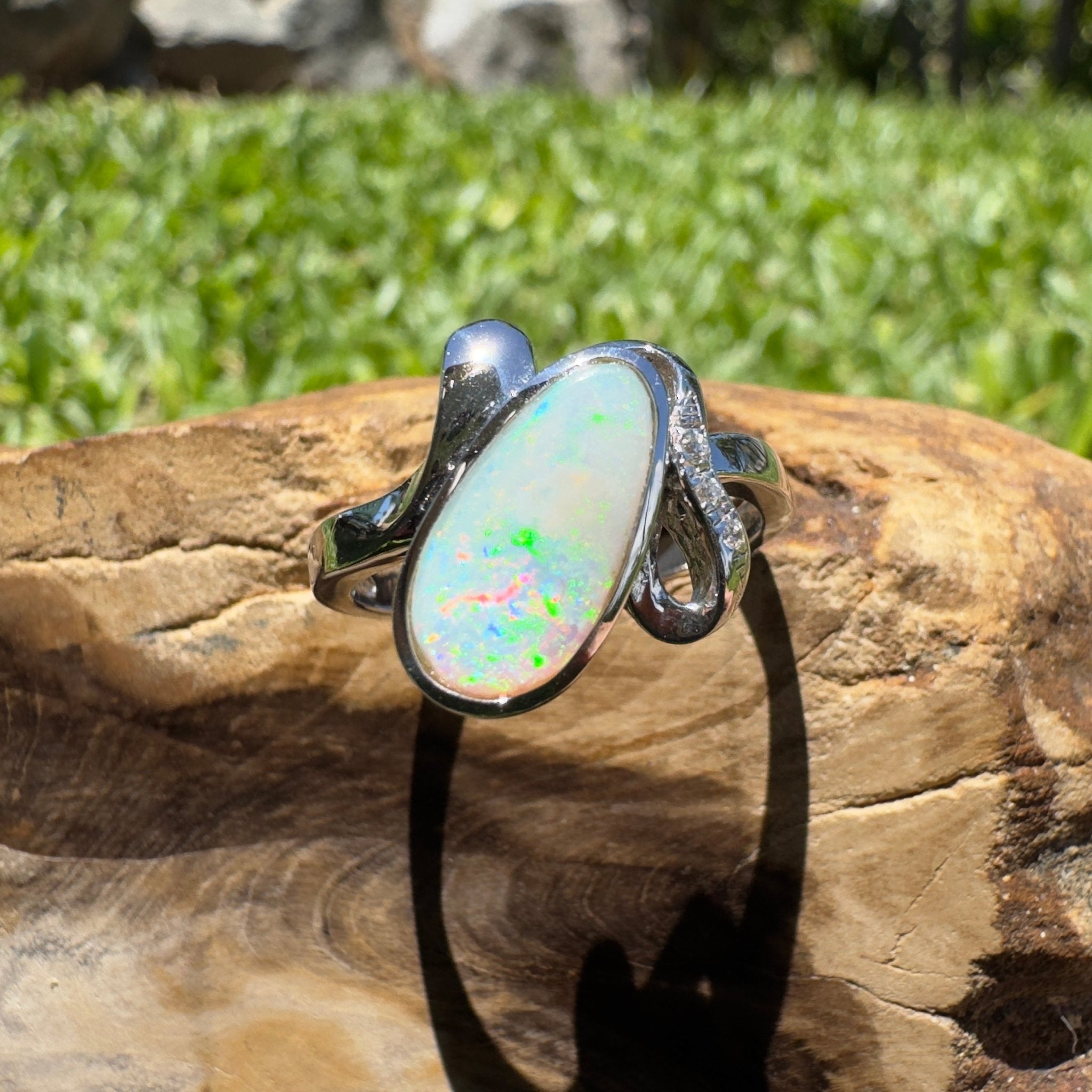 Cape Range Lumiere ~ 2.4ct Solid Coober Pedy Opal 925 Silver Ring