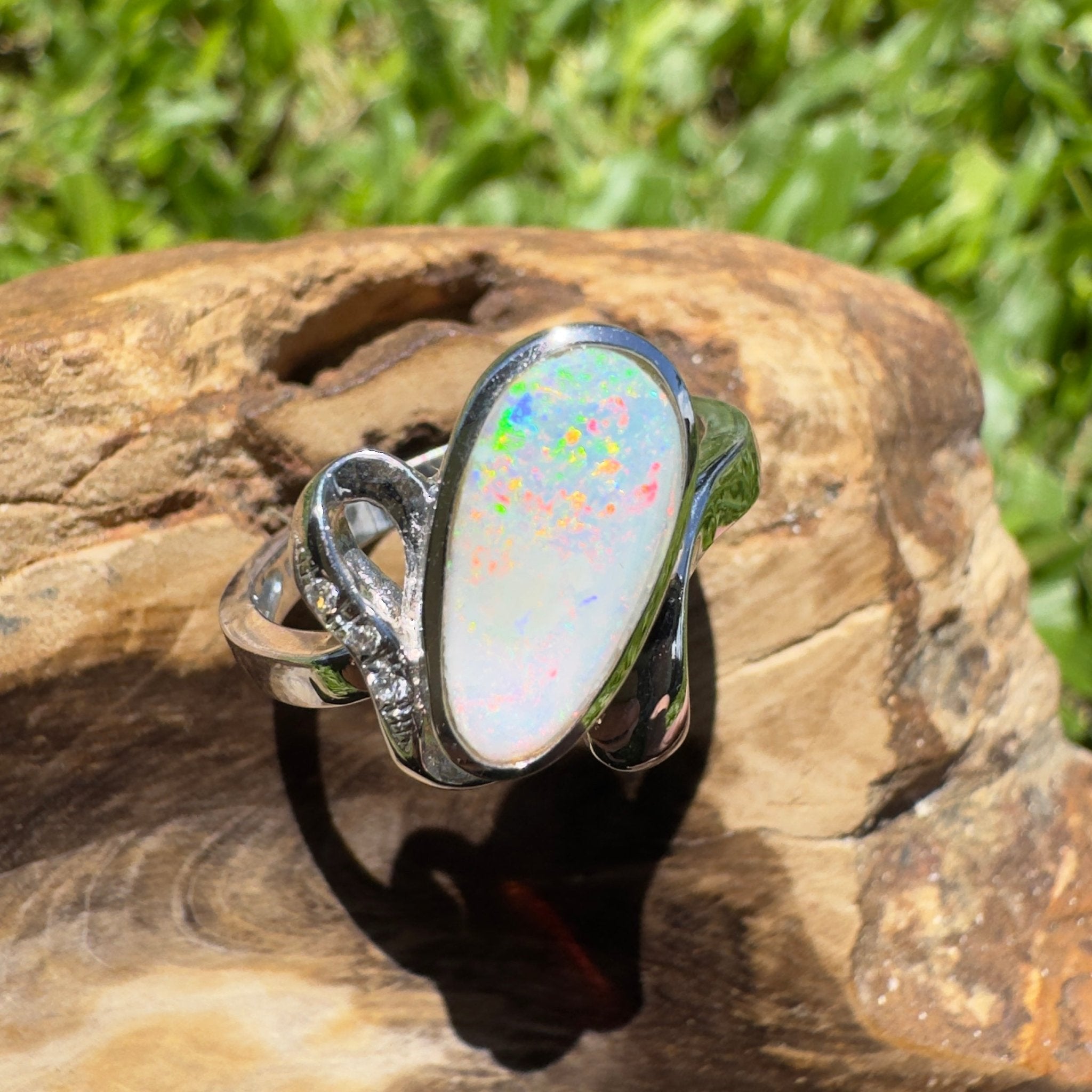 Cape Range Lumiere ~ 2.4ct Solid Coober Pedy Opal 925 Silver Ring