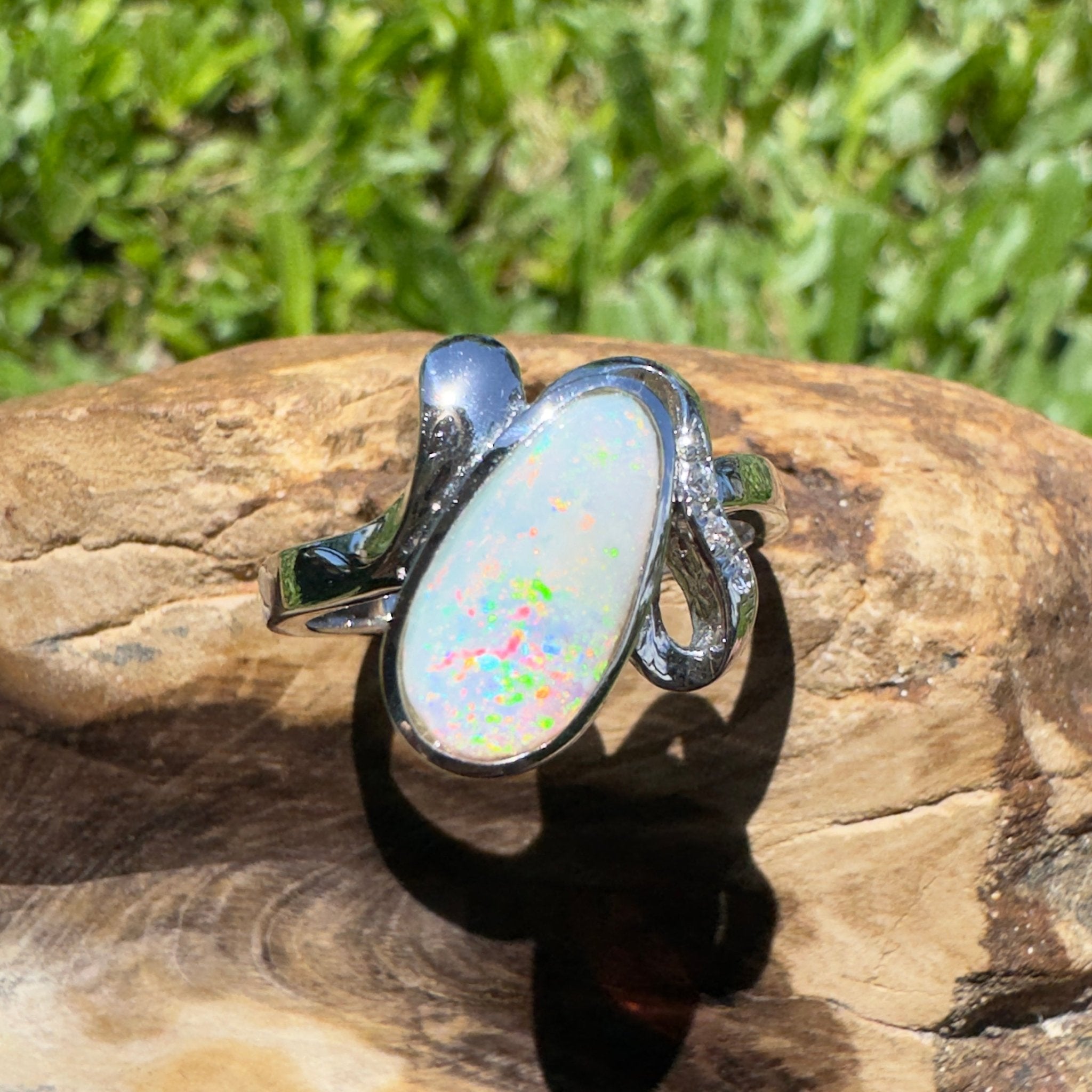 Cape Range Lumiere ~ 2.4ct Solid Coober Pedy Opal 925 Silver Ring