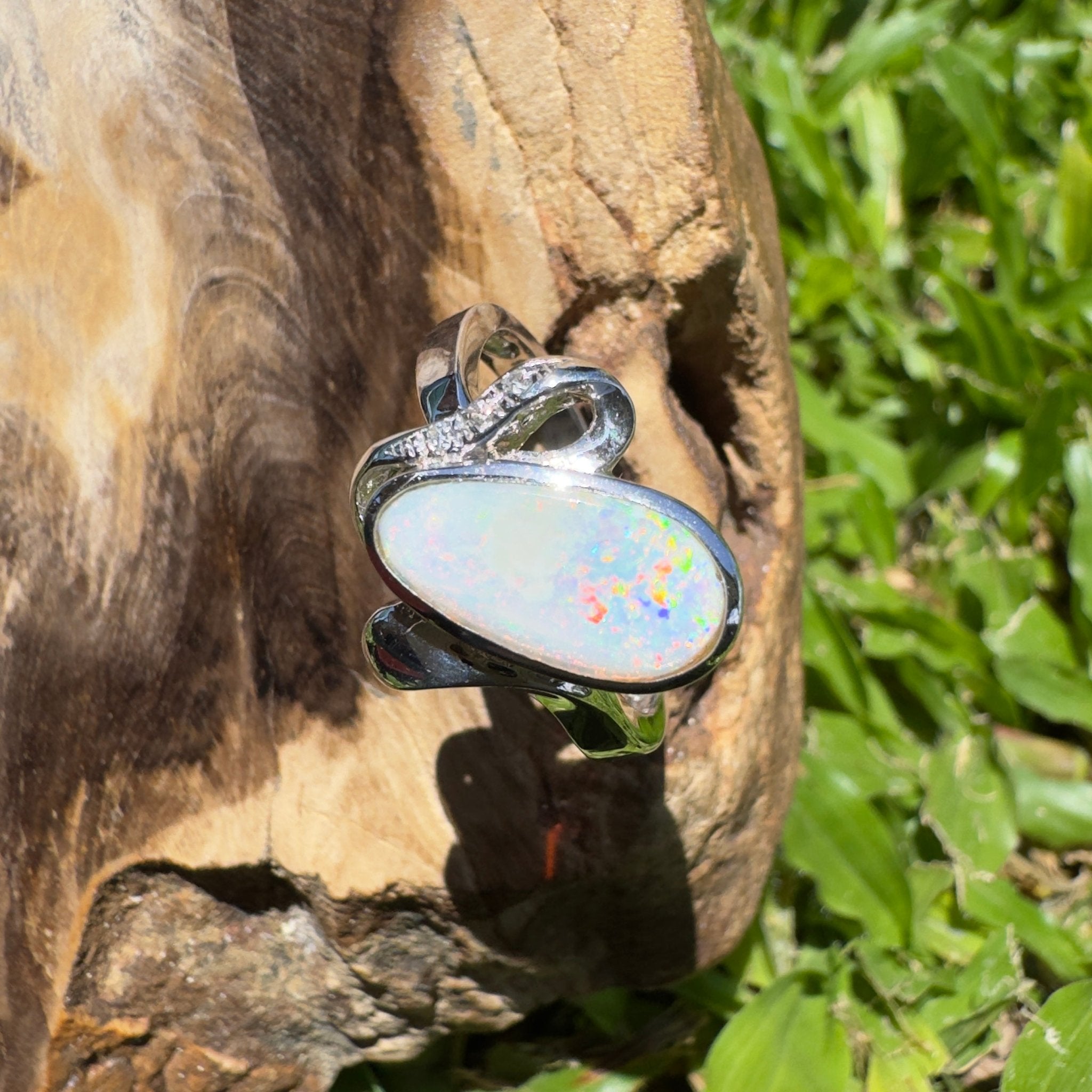 Cape Range Lumiere ~ 2.4ct Solid Coober Pedy Opal 925 Silver Ring