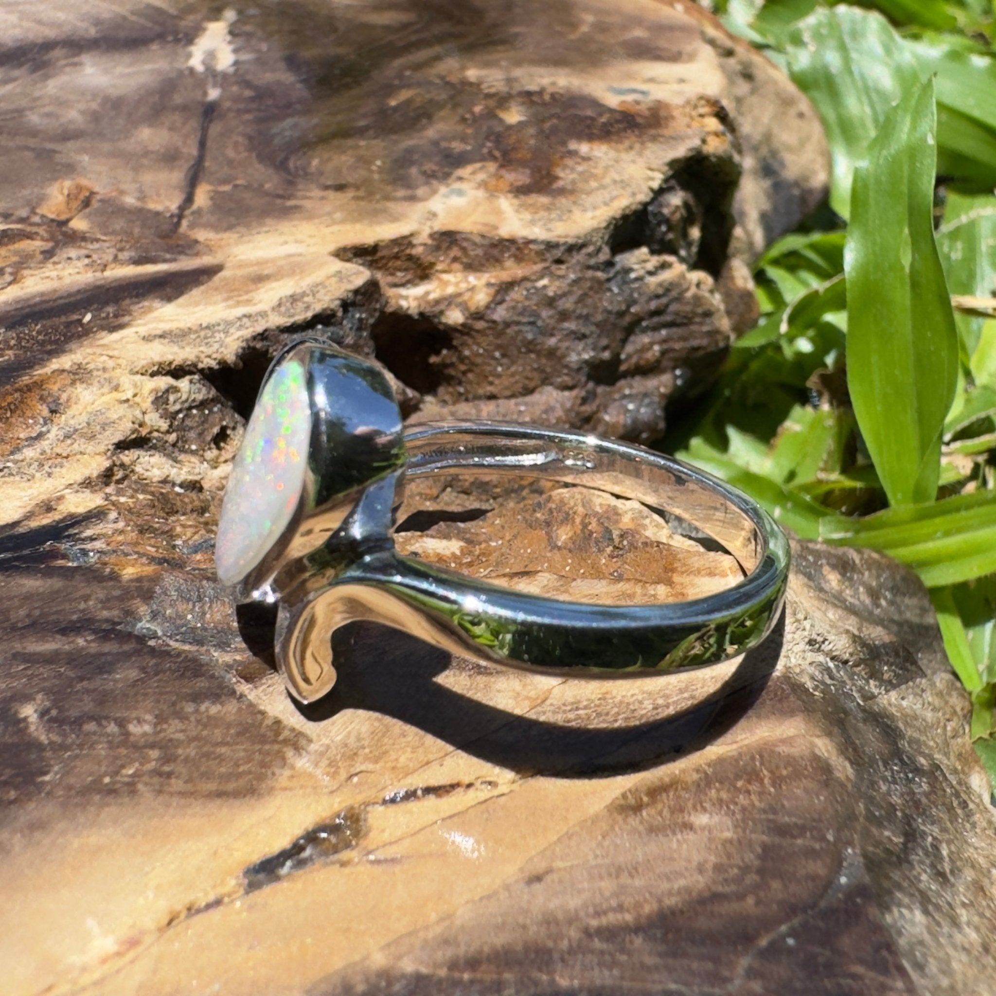 Cape Range Lumiere ~ 2.4ct Solid Coober Pedy Opal 925 Silver Ring