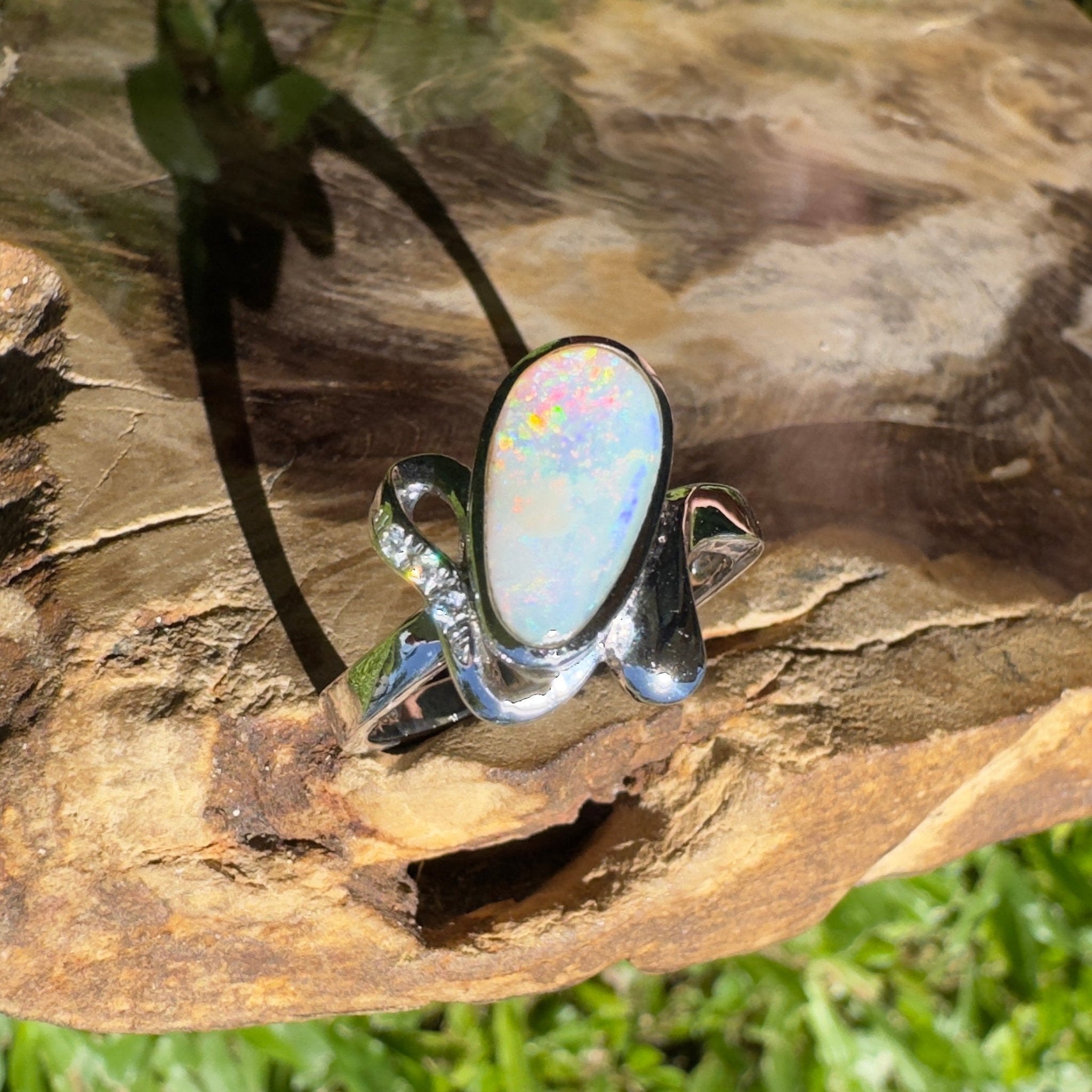 Cape Range Lumiere ~ 2.4ct Solid Coober Pedy Opal 925 Silver Ring