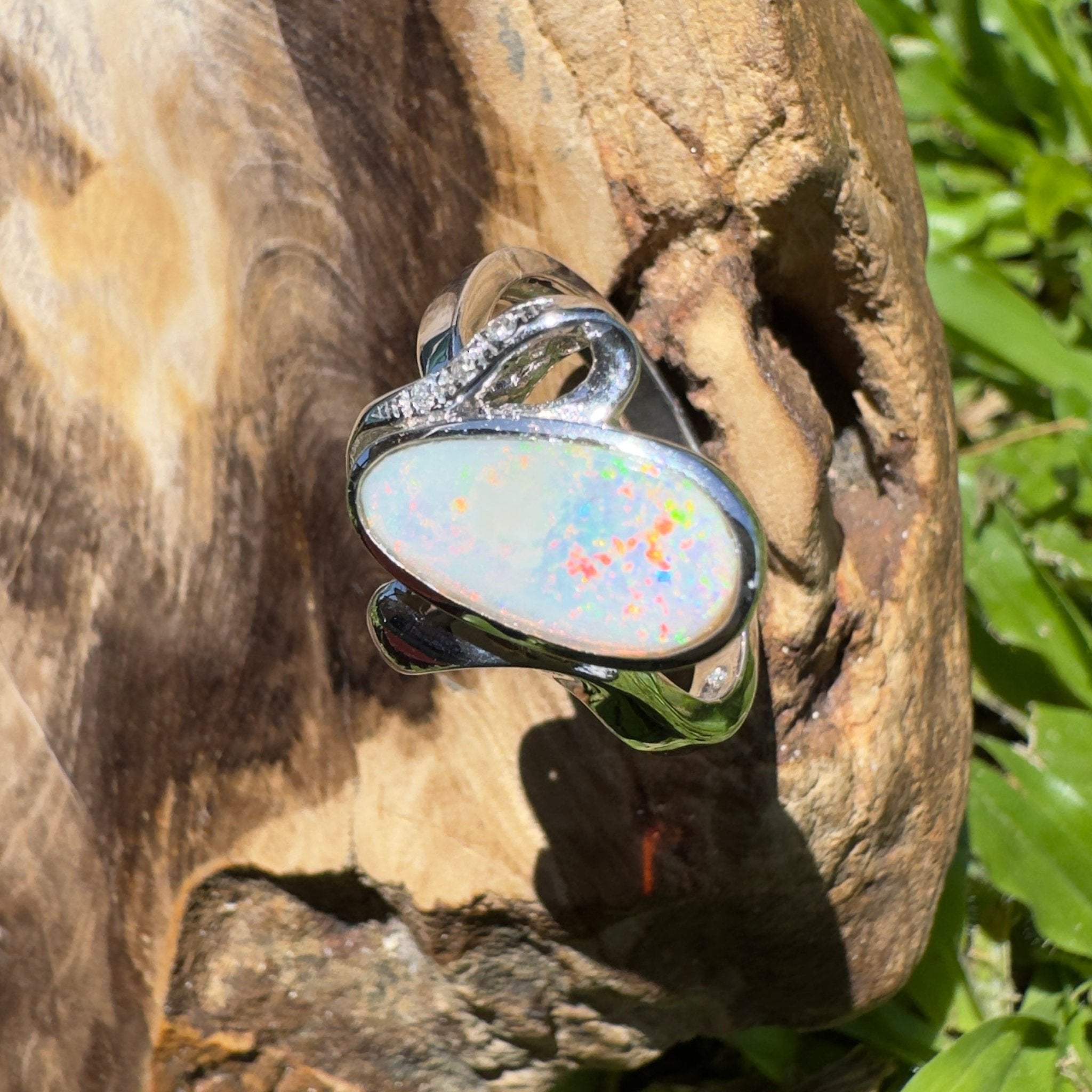 Cape Range Lumiere ~ 2.4ct Solid Coober Pedy Opal 925 Silver Ring