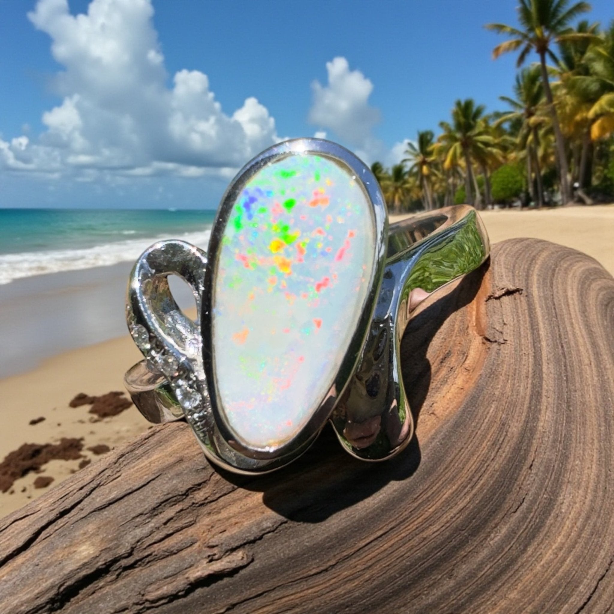 Cape Range Lumiere ~ 2.4ct Solid Coober Pedy Opal 925 Silver Ring