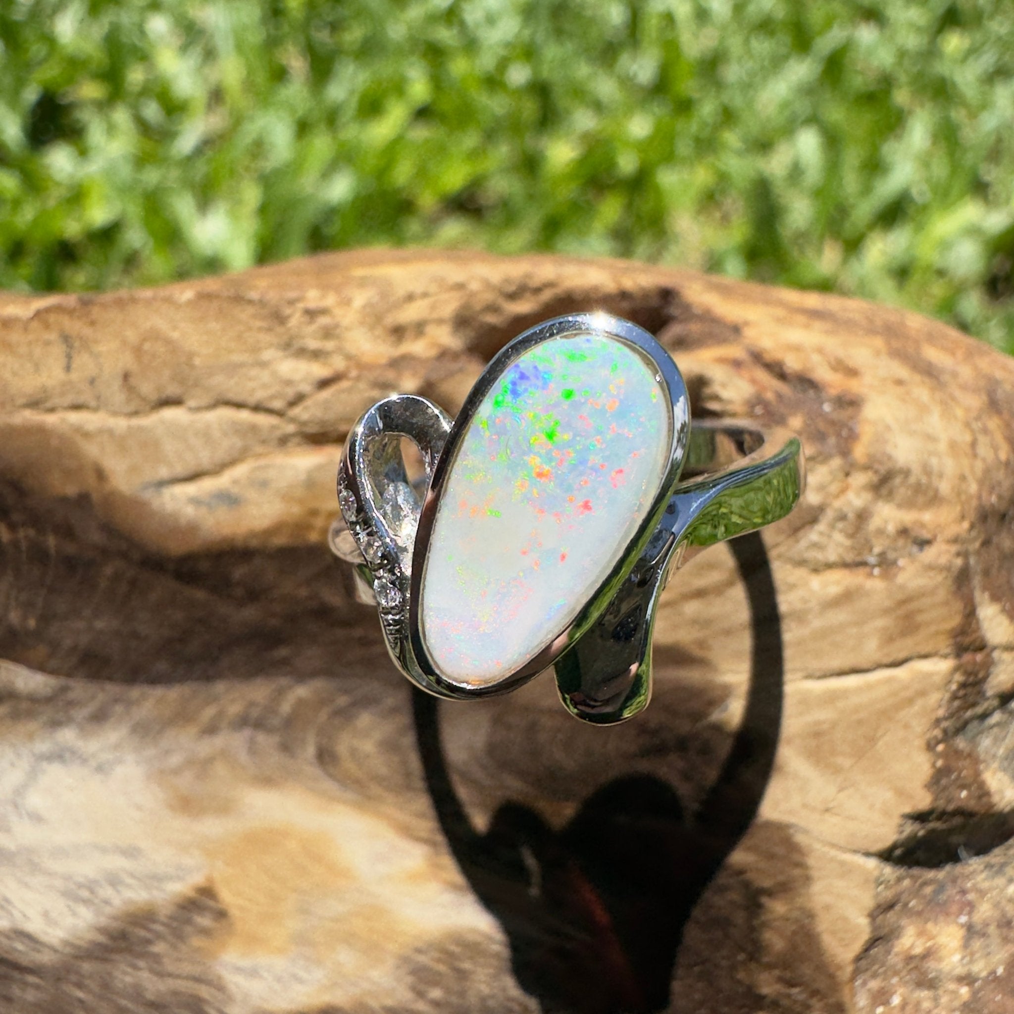 Cape Range Lumiere ~ 2.4ct Solid Coober Pedy Opal 925 Silver Ring