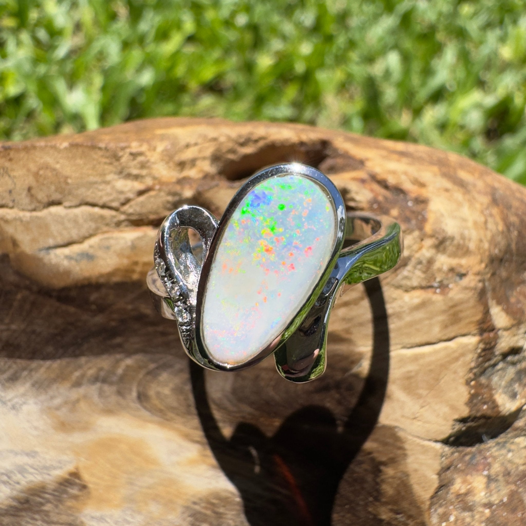 Cape Range Lumiere ~ 2.4ct Solid Coober Pedy Opal 925 Silver Ring