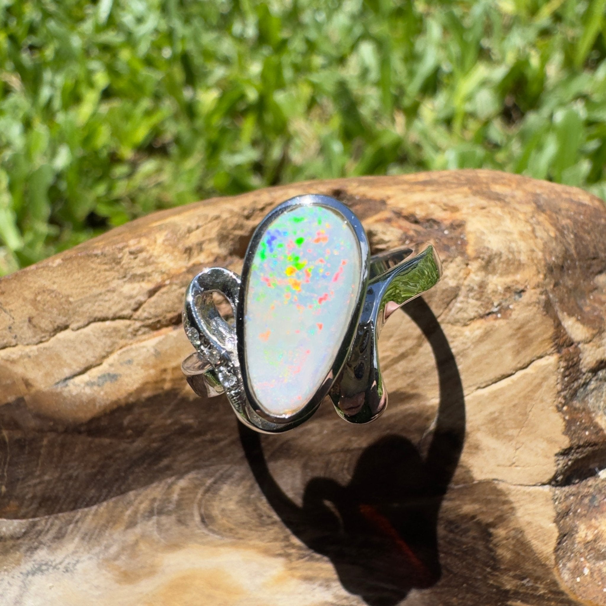 Cape Range Lumiere ~ 2.4ct Solid Coober Pedy Opal 925 Silver Ring