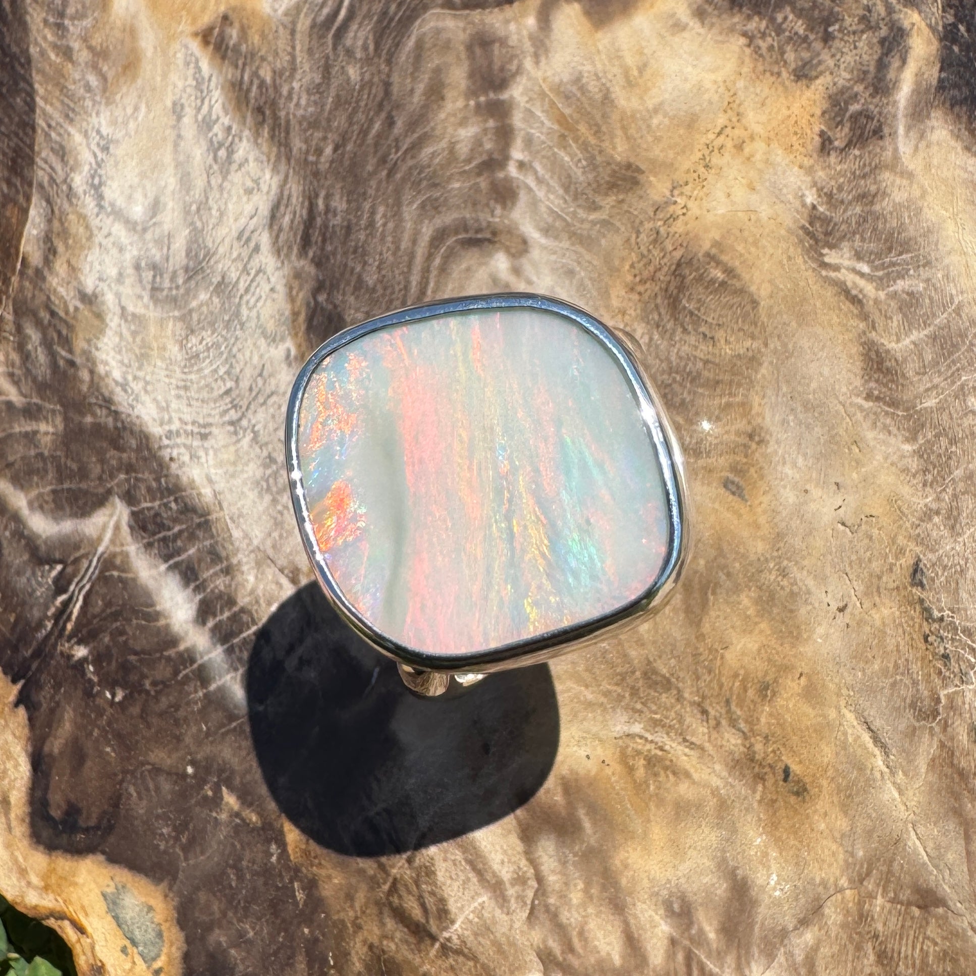 Cape York Blaze ~ 4.4ct Lightning Ridge Solid Opal 925 Silver Ring