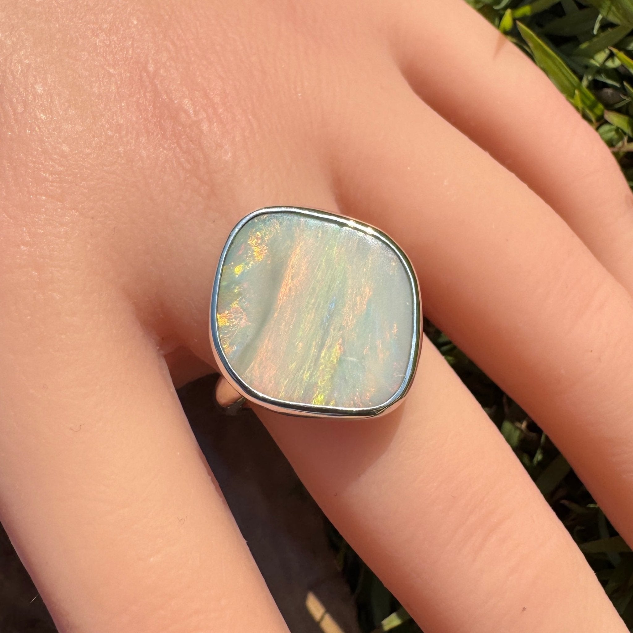 Cape York Blaze ~ 4.4ct Lightning Ridge Solid Opal 925 Silver Ring