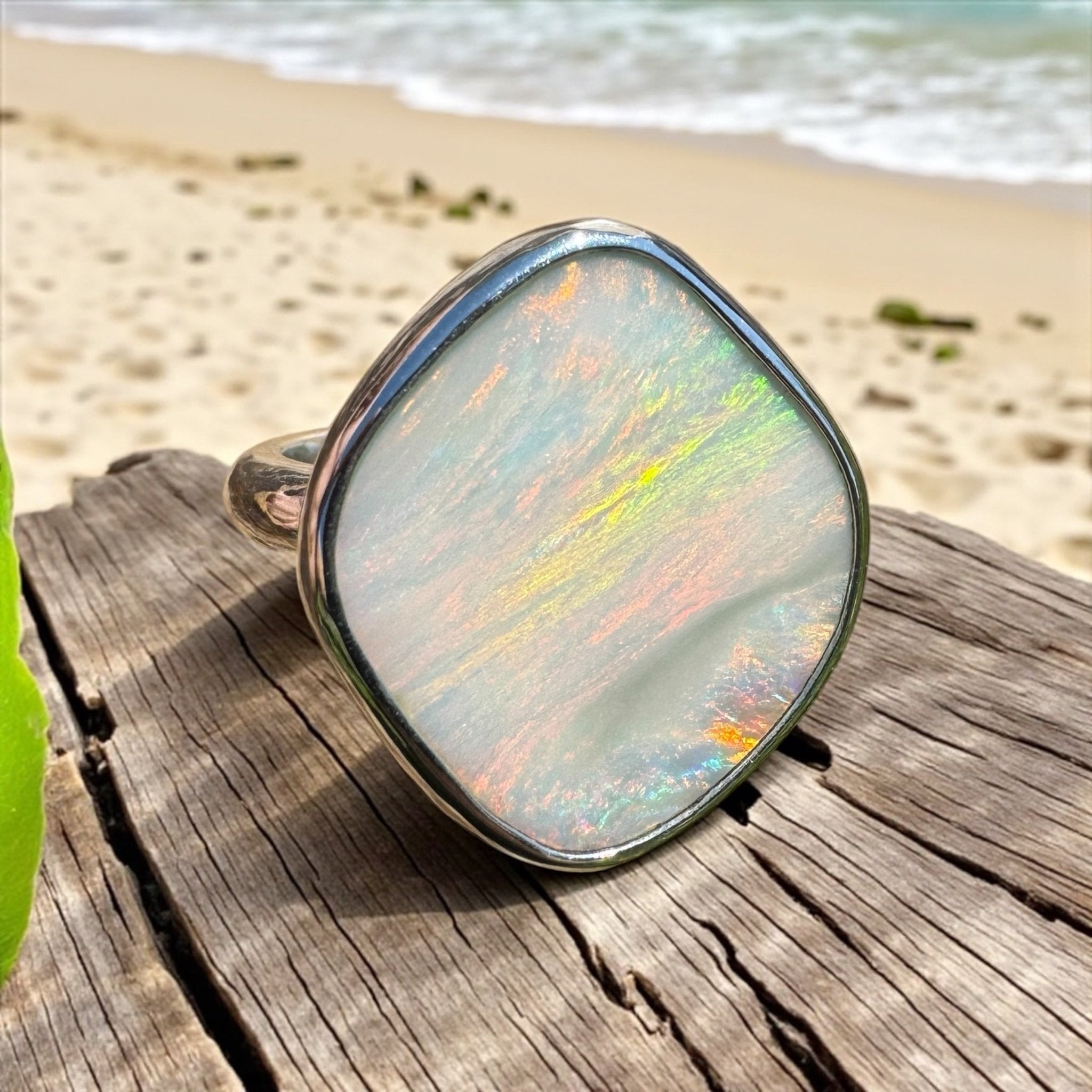 Cape York Blaze ~ 4.4ct Lightning Ridge Solid Opal 925 Silver Ring
