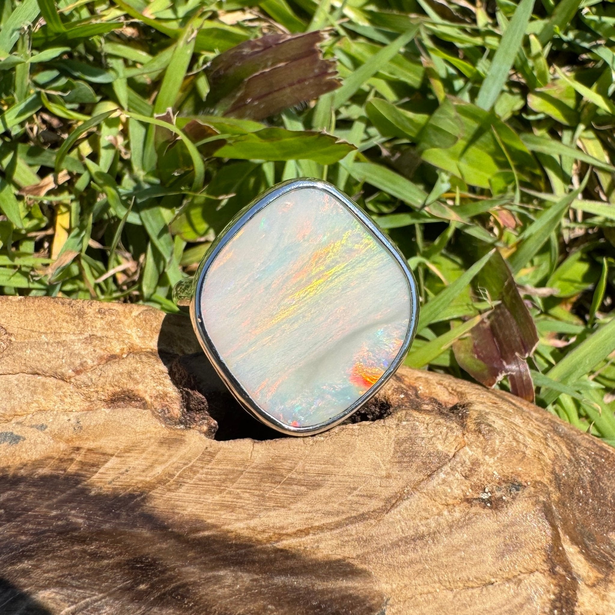 Cape York Blaze ~ 4.4ct Lightning Ridge Solid Opal 925 Silver Ring