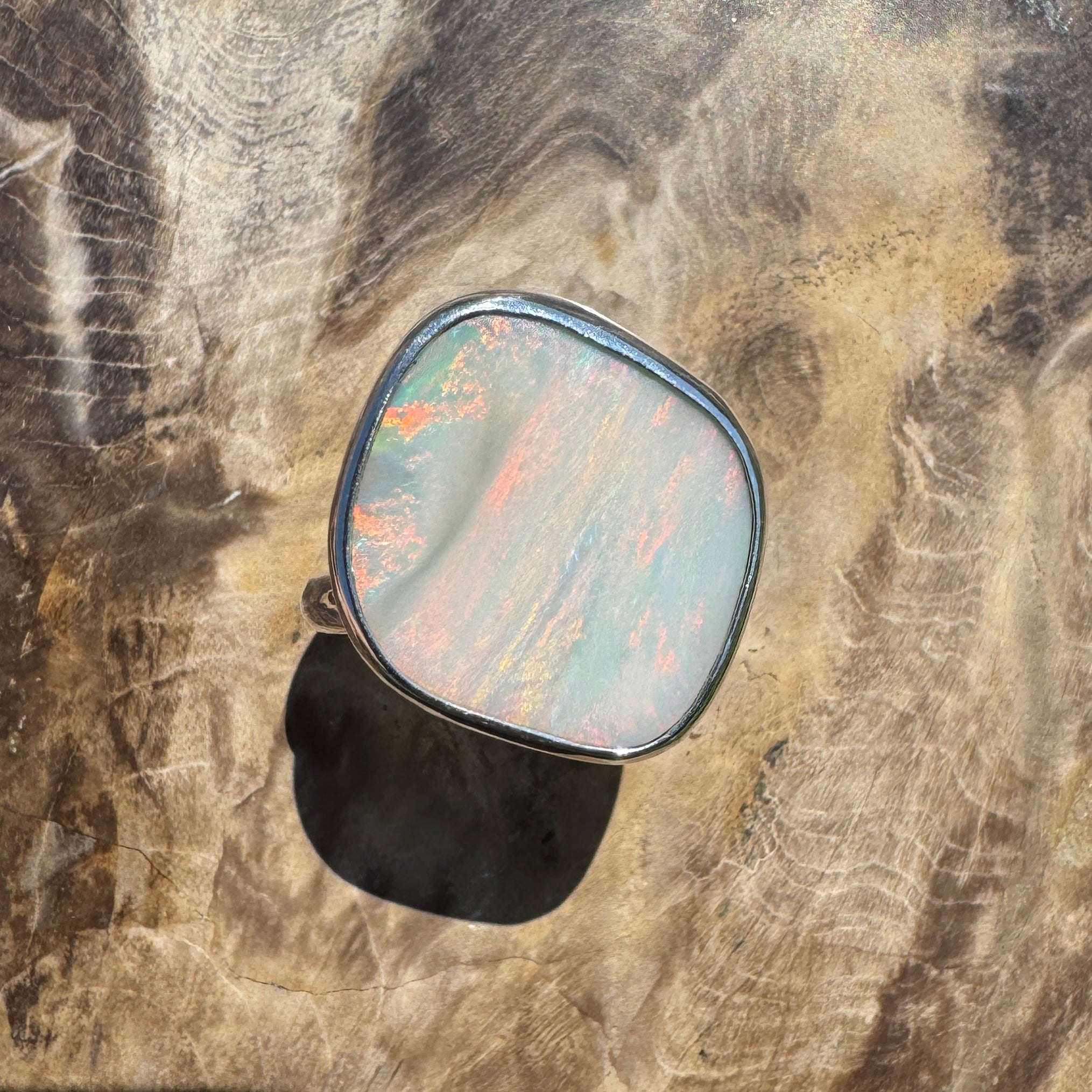 Cape York Blaze ~ 4.4ct Lightning Ridge Solid Opal 925 Silver Ring