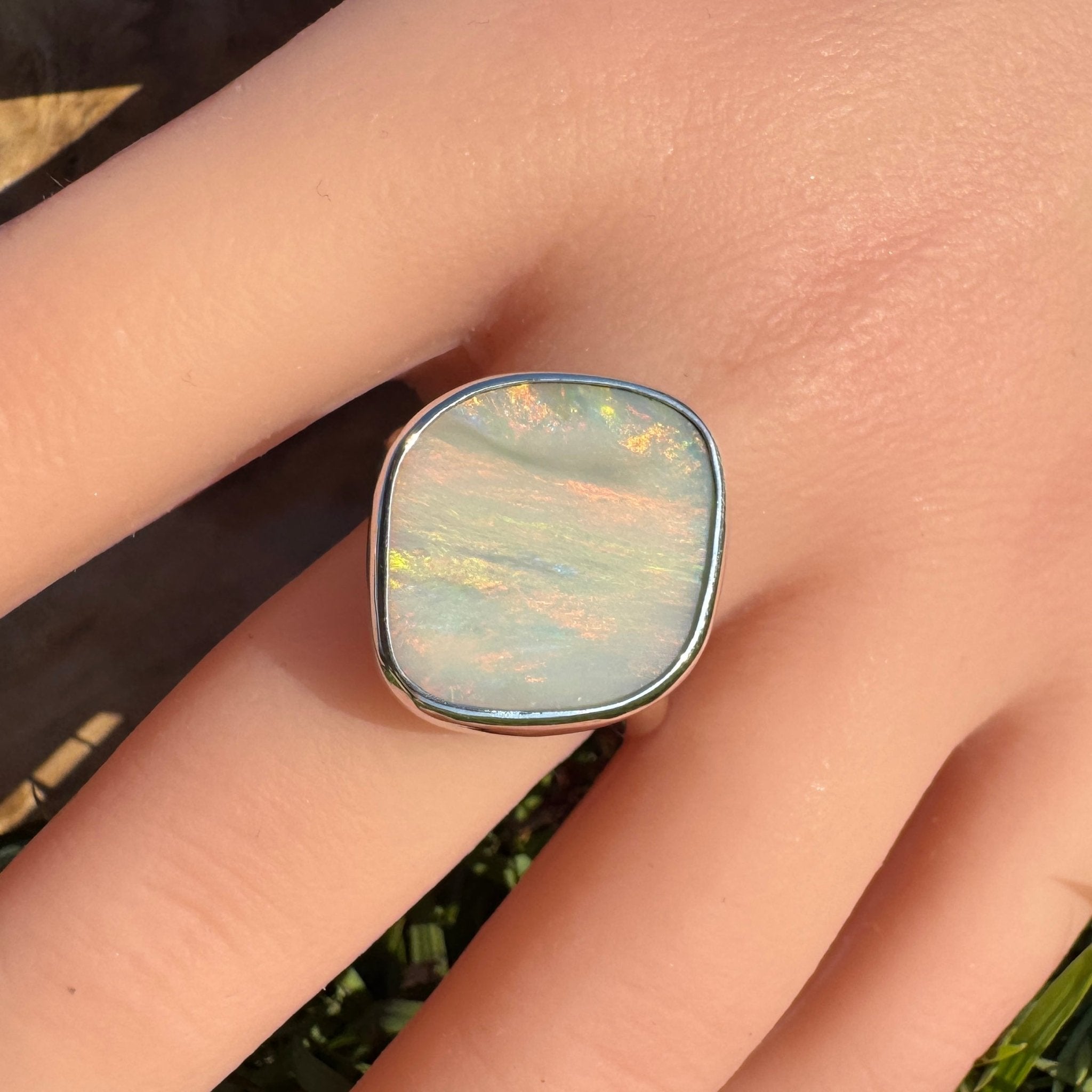 Cape York Blaze ~ 4.4ct Lightning Ridge Solid Opal 925 Silver Ring