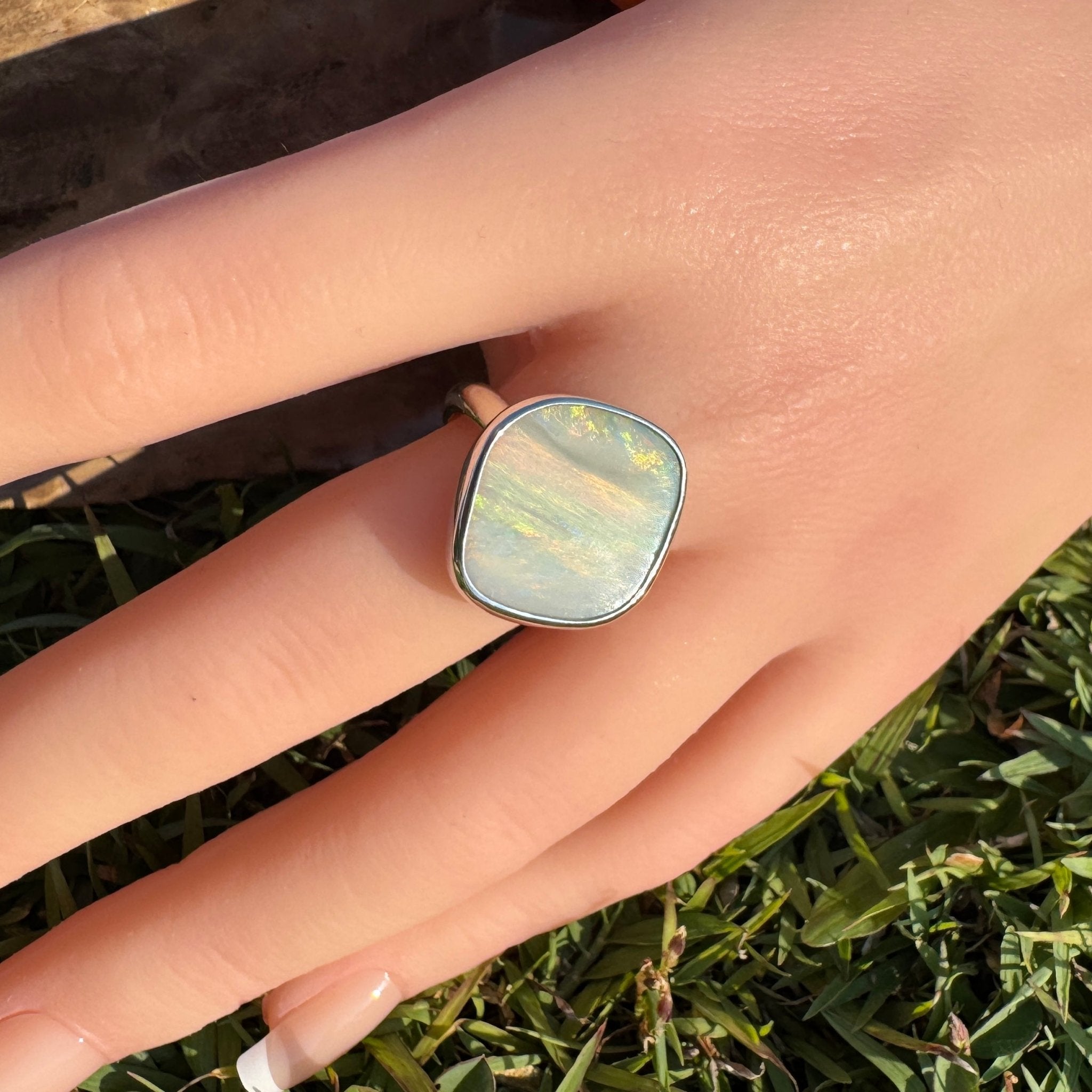 Cape York Blaze ~ 4.4ct Lightning Ridge Solid Opal 925 Silver Ring