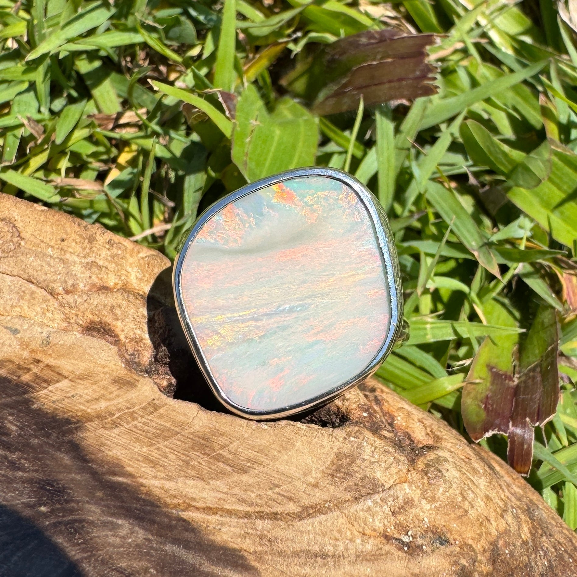 Cape York Blaze ~ 4.4ct Lightning Ridge Solid Opal 925 Silver Ring