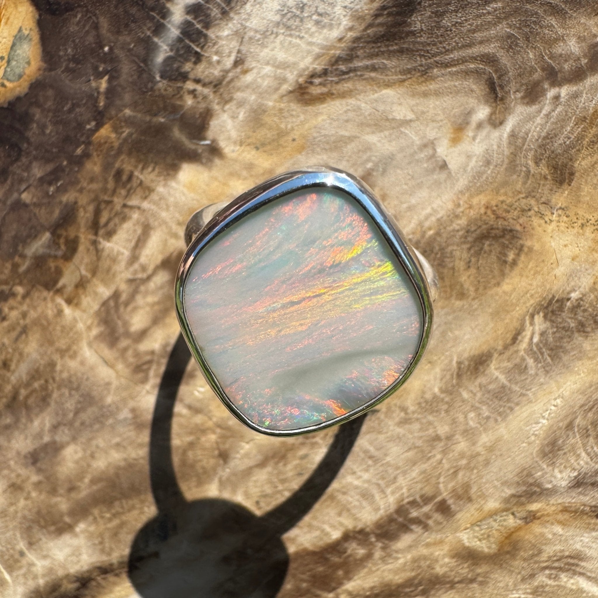 Cape York Blaze ~ 4.4ct Lightning Ridge Solid Opal 925 Silver Ring